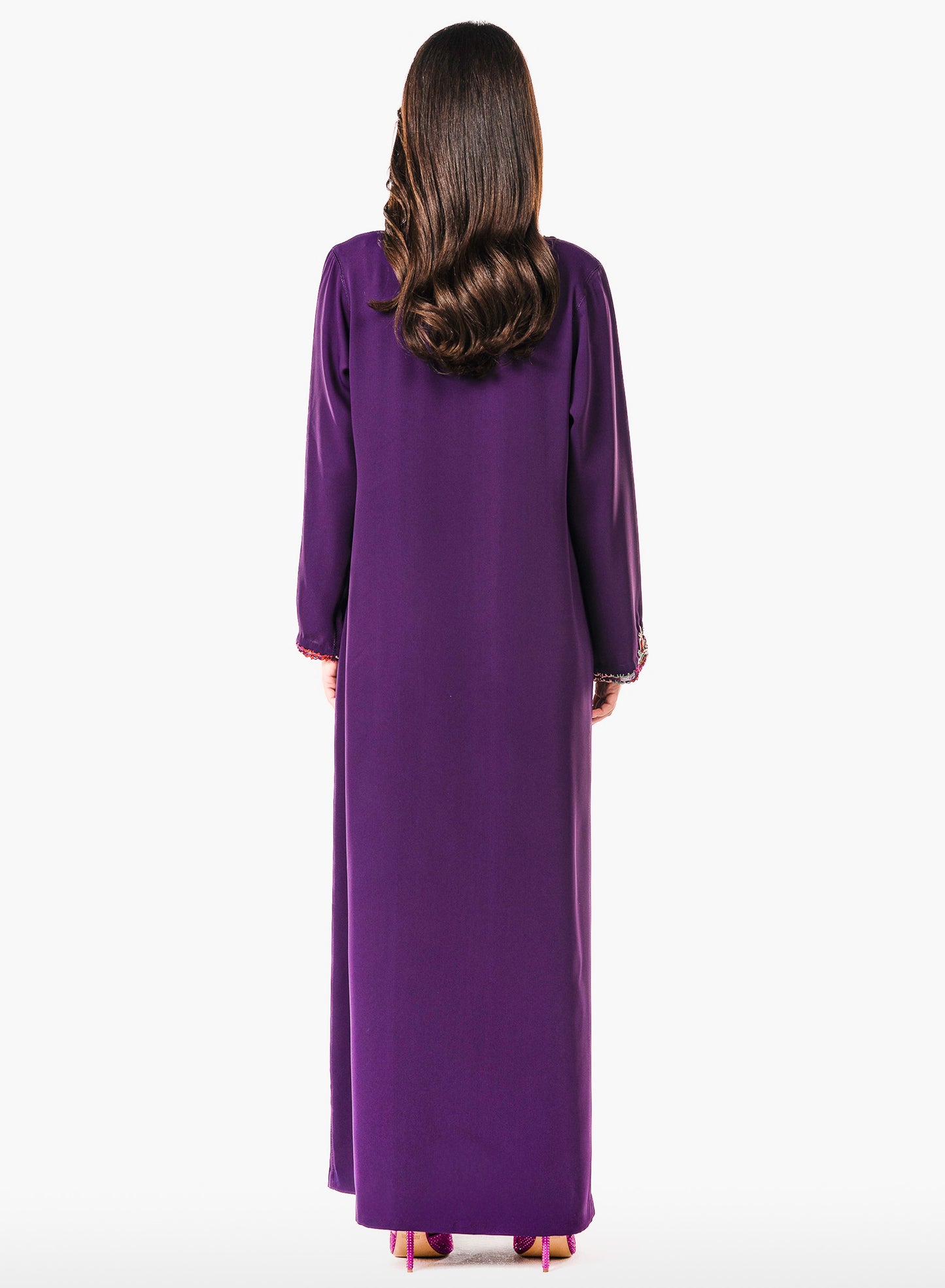 Dark Purple Moroccan Crepe Caftan