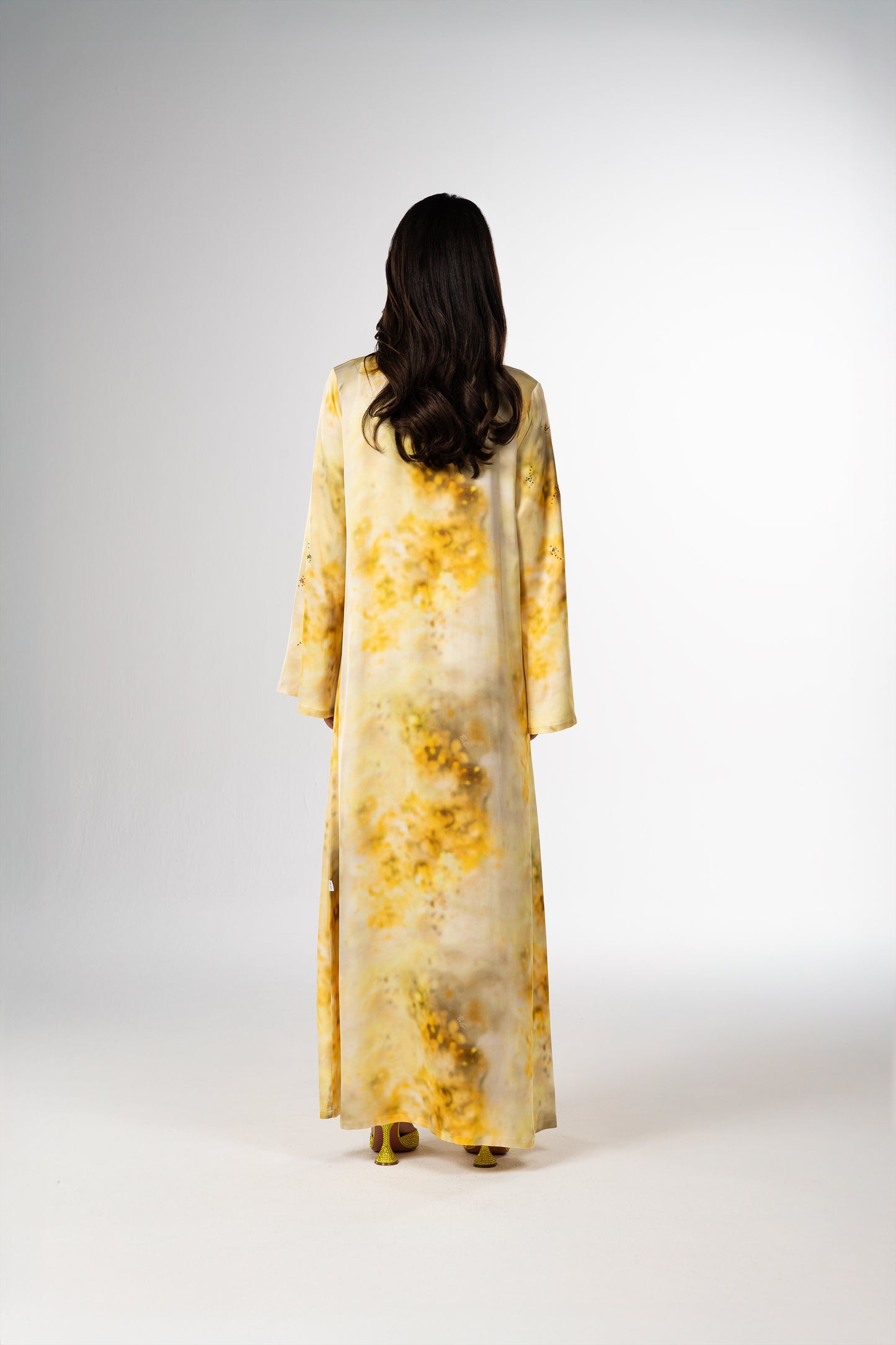 PINKO Italian Original Bright Gold Splash Caftan back