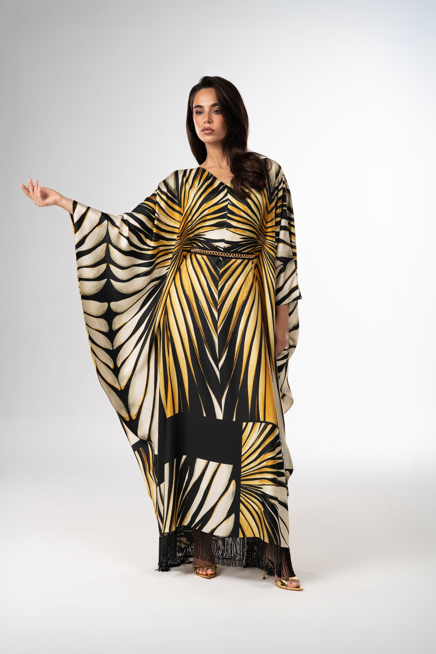 Roberto Cavalli Original Italian Twill Silk Caftan – Limited Edition Handmade