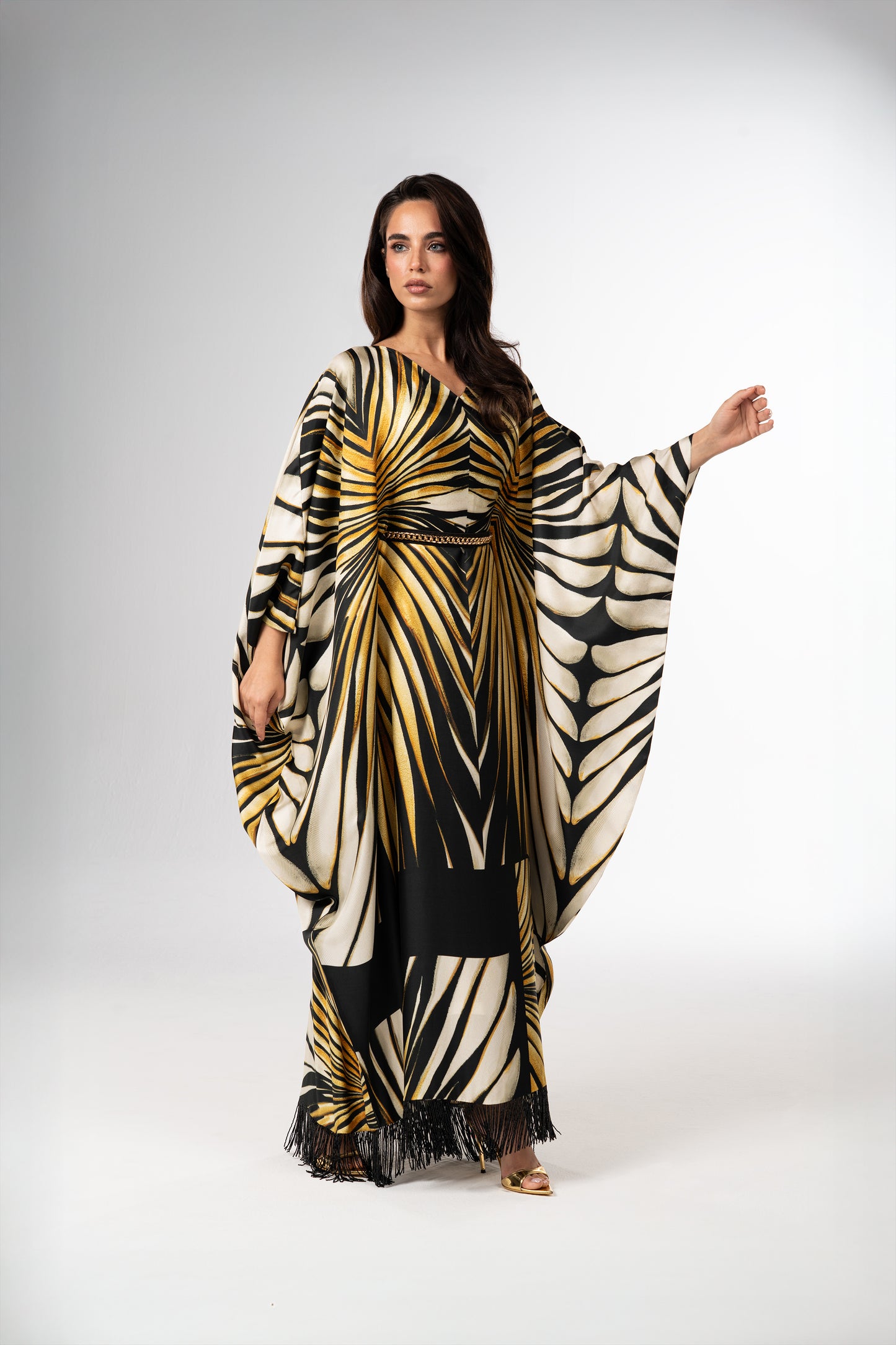 Roberto Cavalli Original Italian Twill Silk Caftan – Limited Edition Handmade