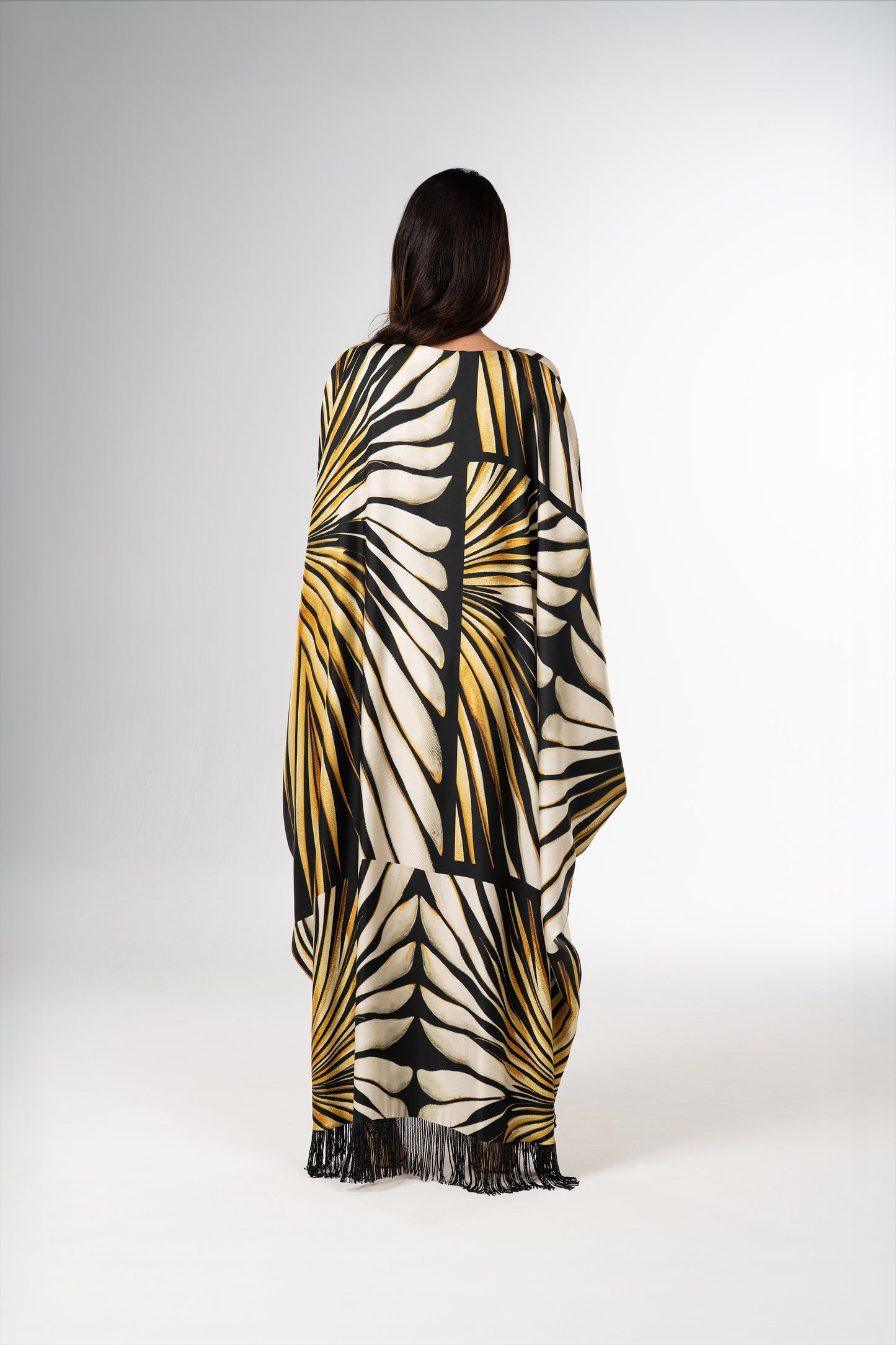 Roberto Cavalli Original Italian Twill Silk Caftan – Limited Edition Handmade back