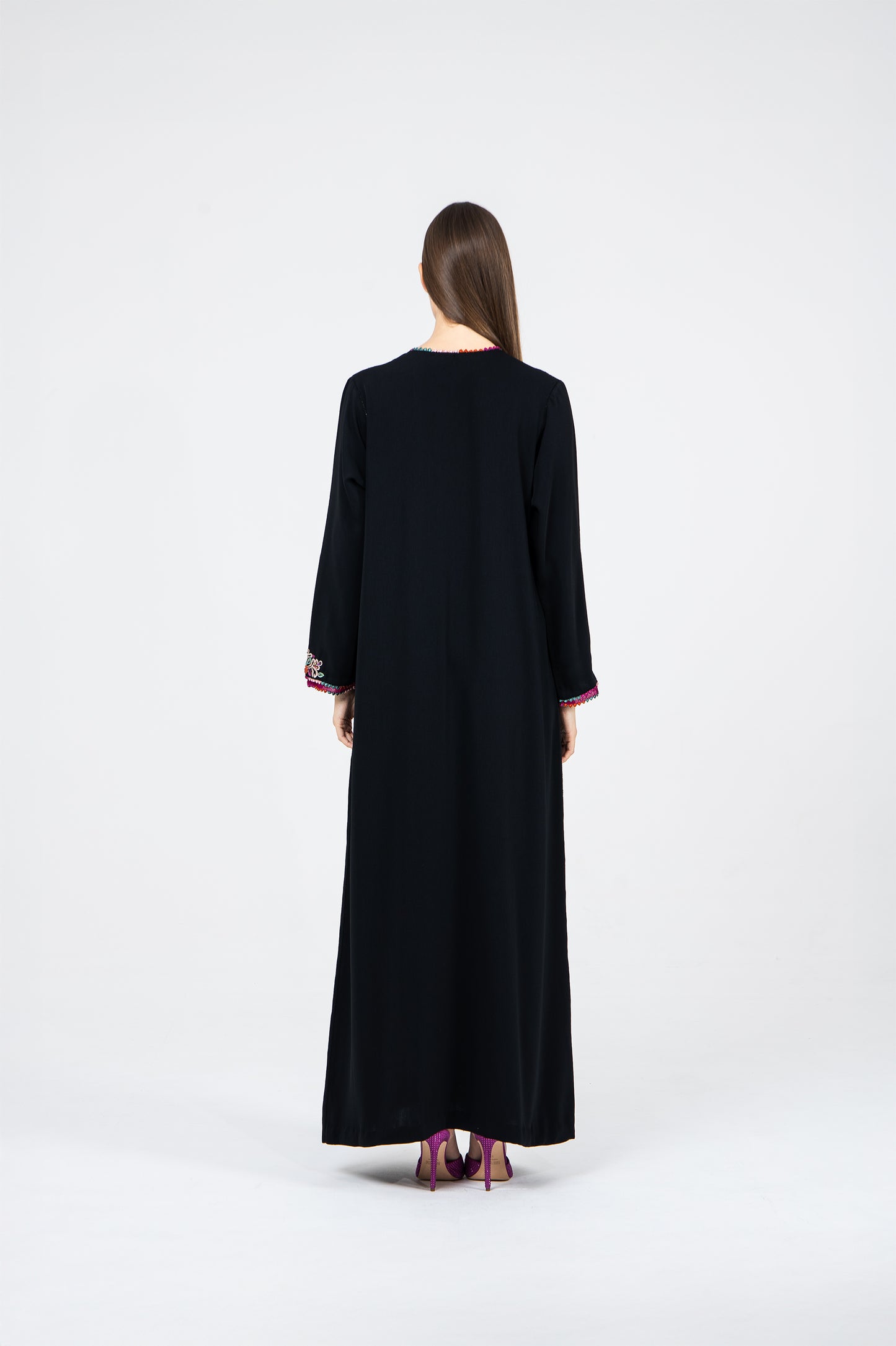Royal Black Crepe Caftan