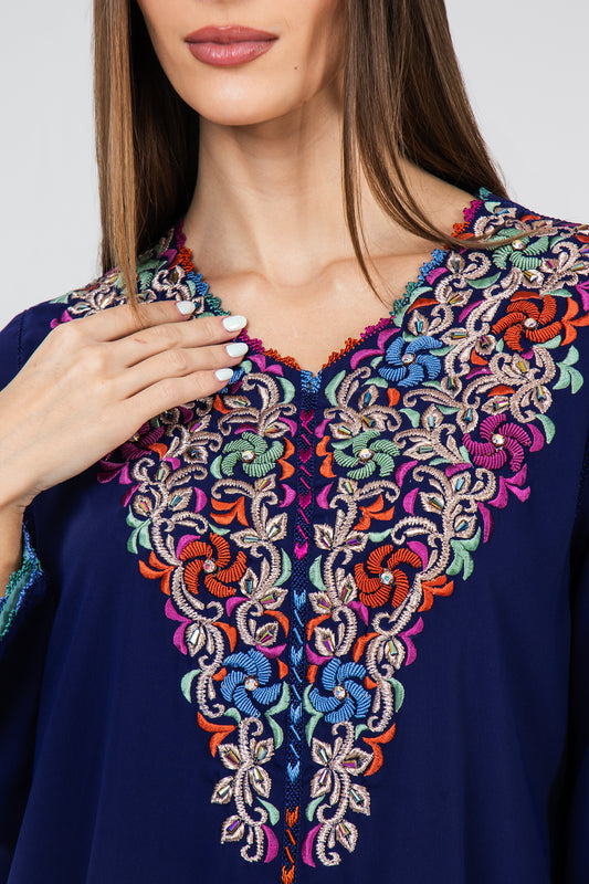 قفطان كريب كابري أزرق