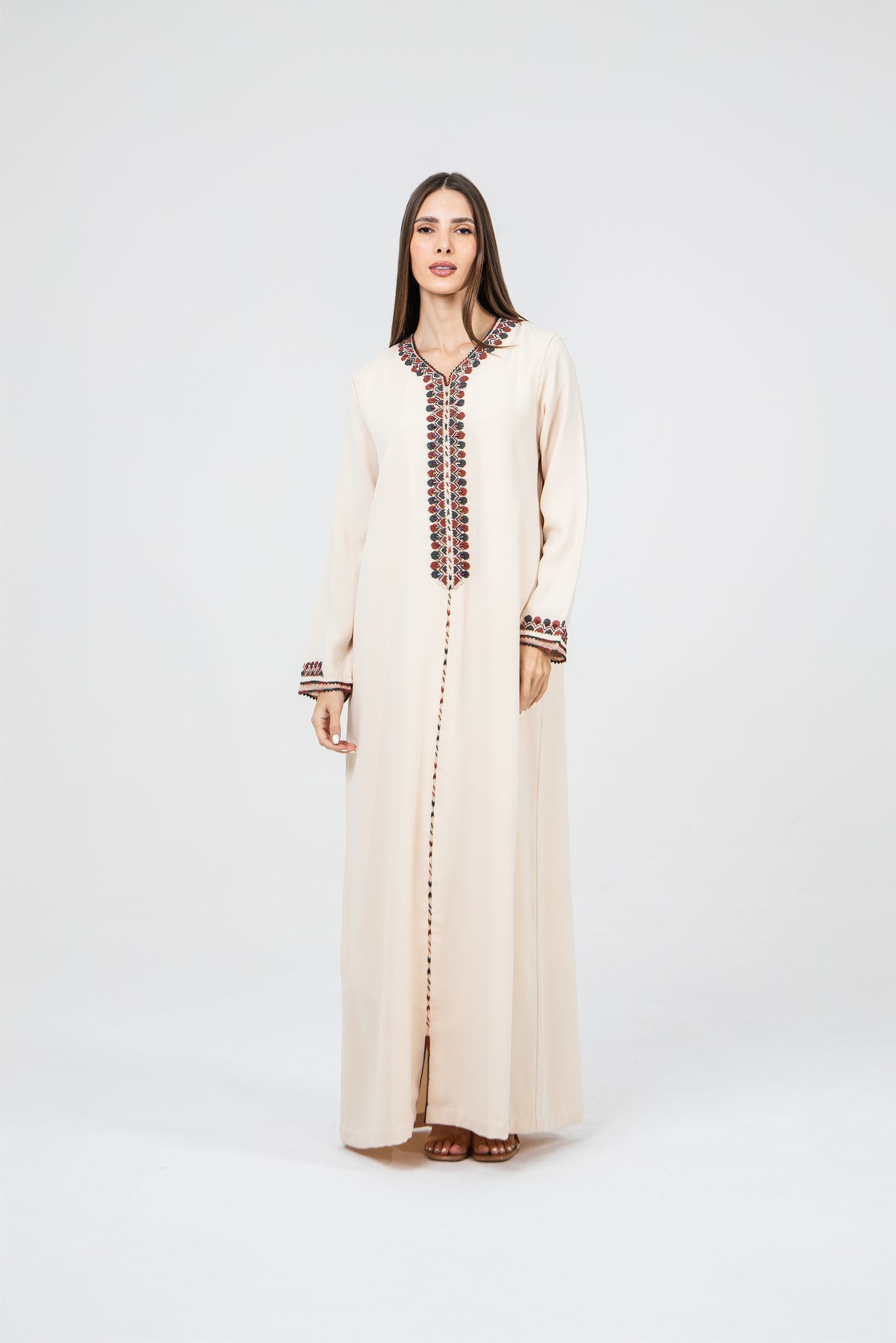 Cream Crepe Caftan