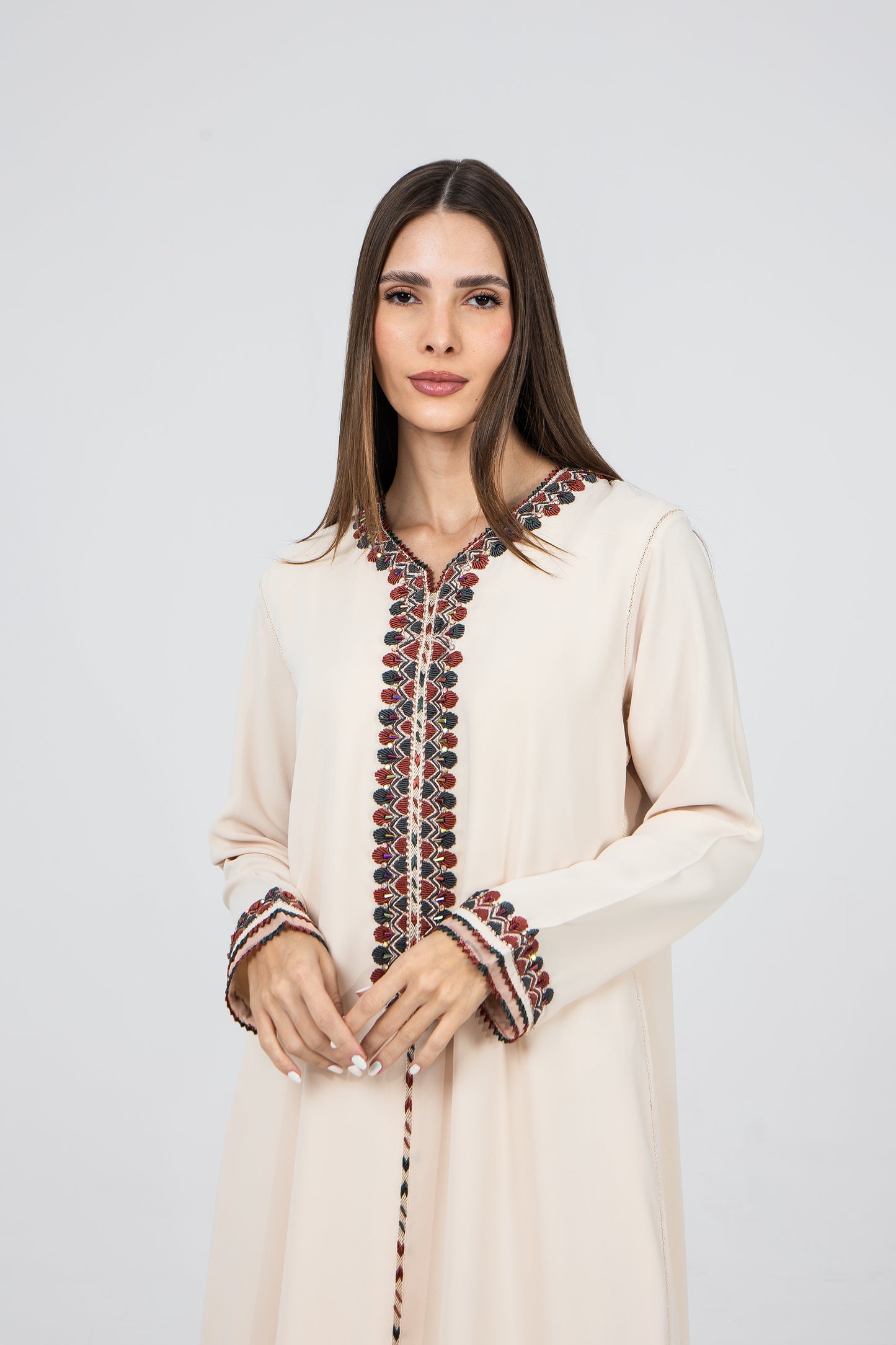 Cream Crepe Caftan