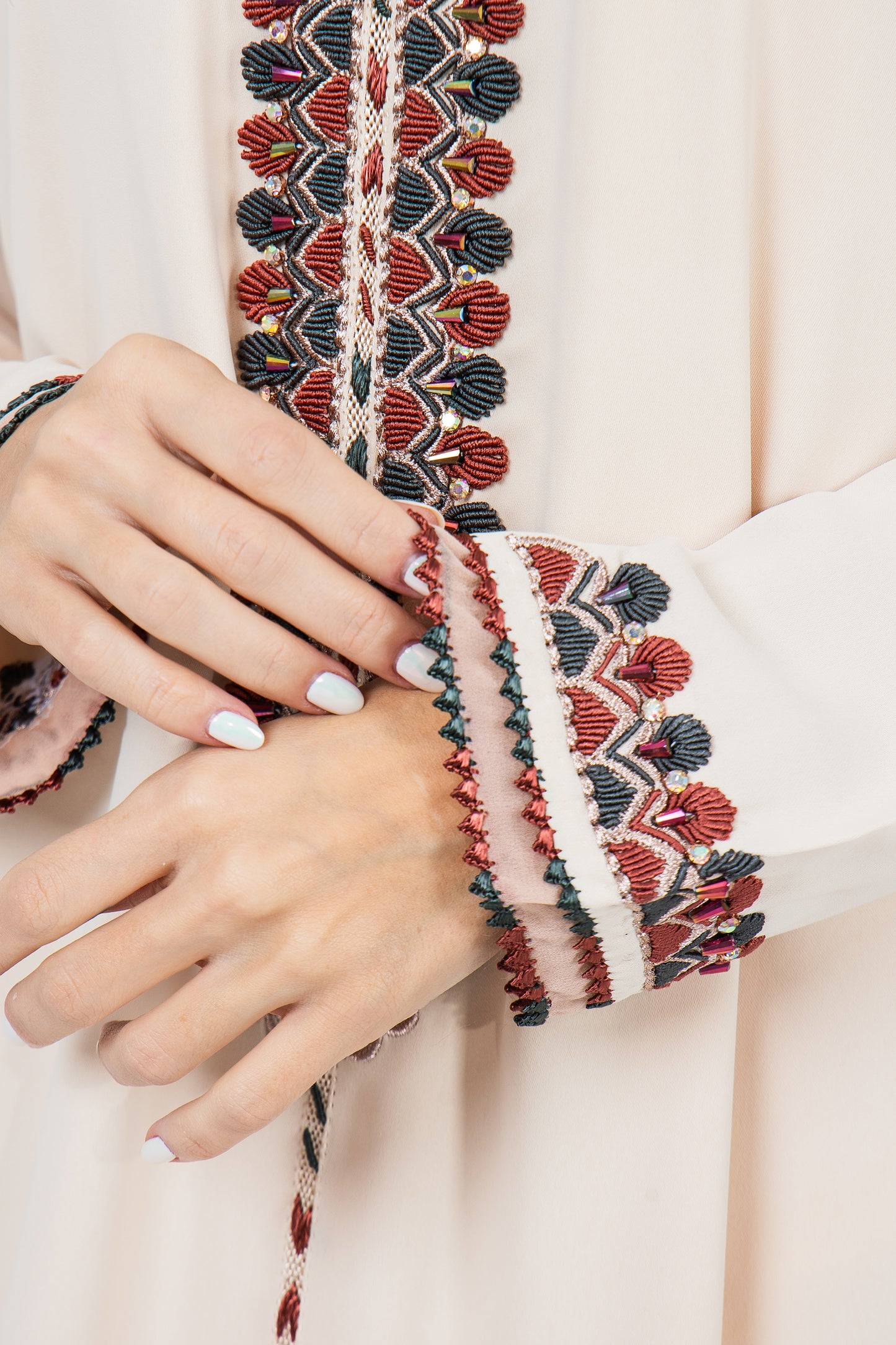 Cream Crepe Caftan