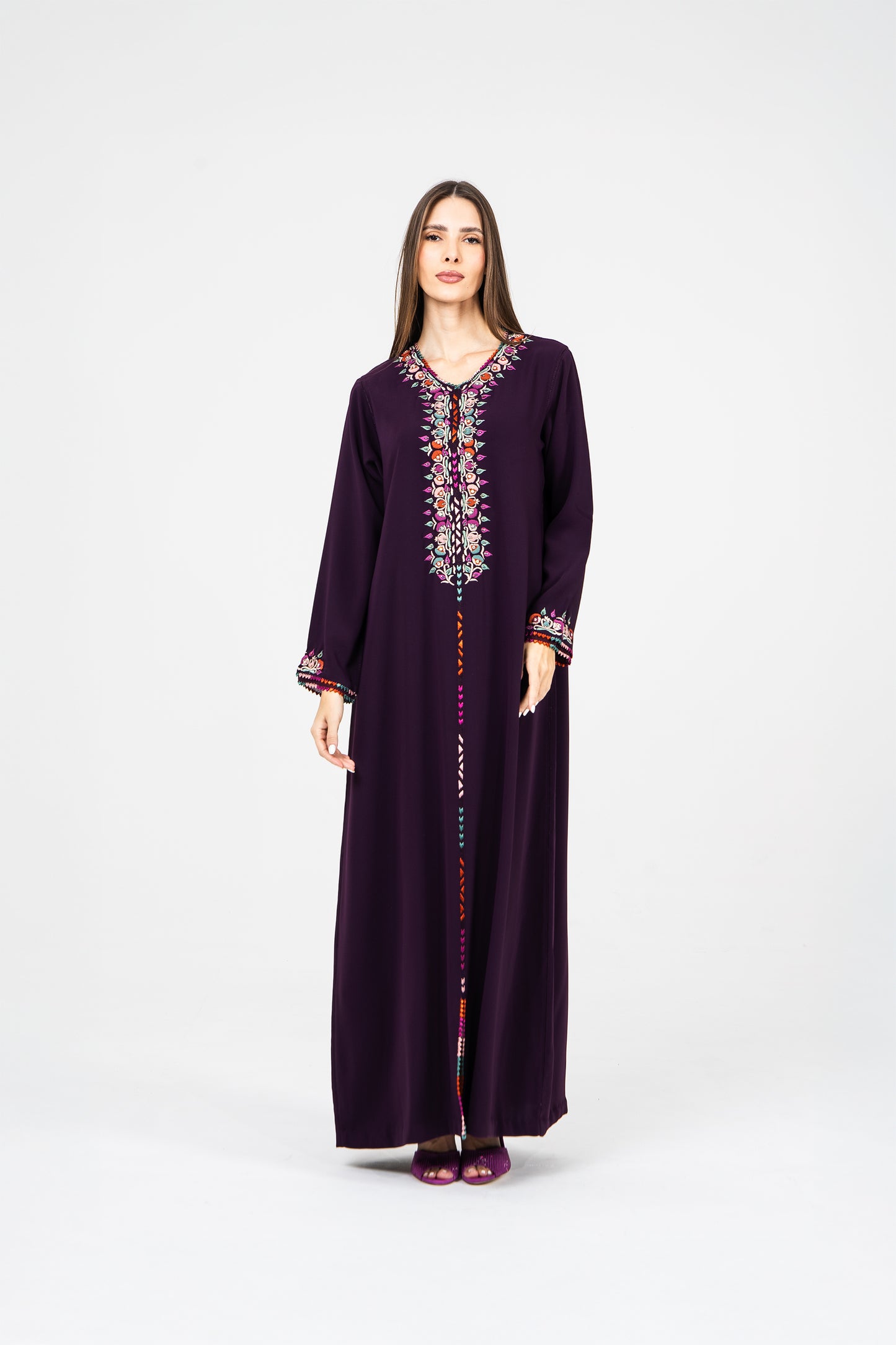 Dark Purple Crepe Caftan