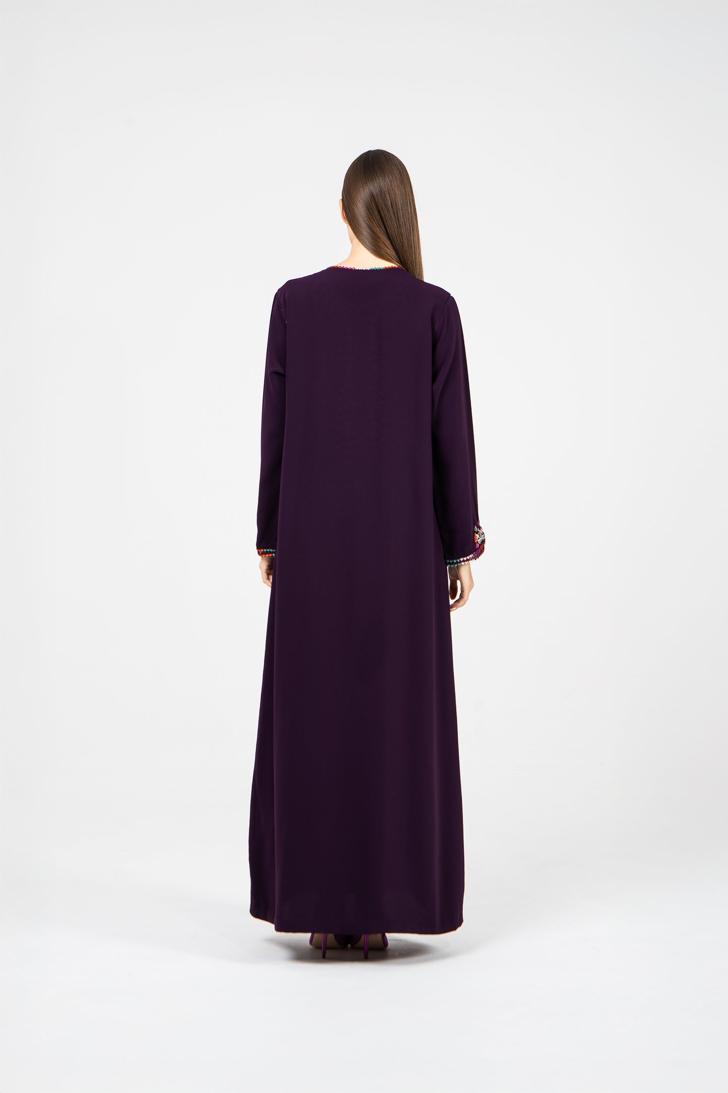Dark Purple Crepe Caftan