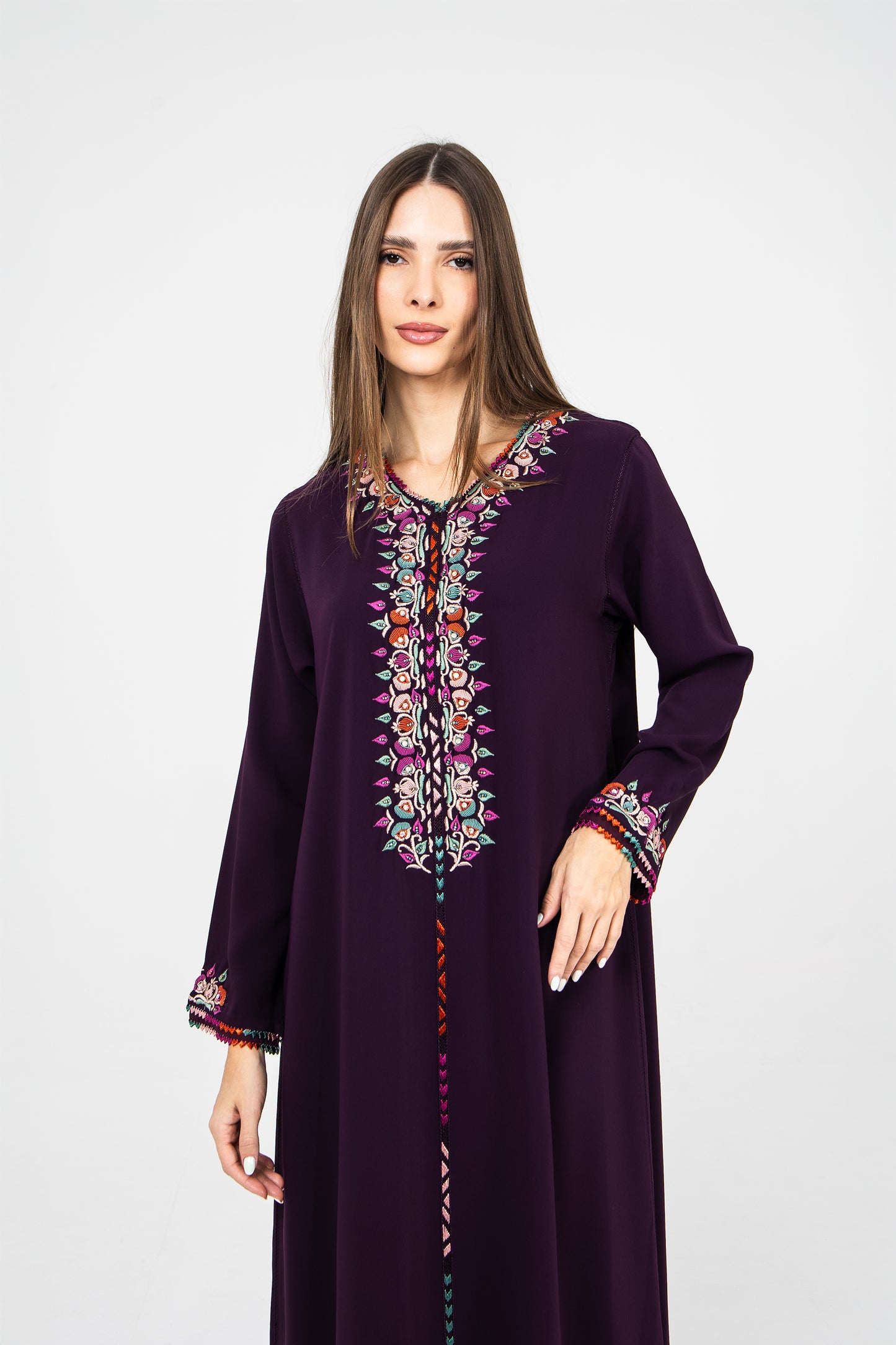 Dark Purple Crepe Caftan
