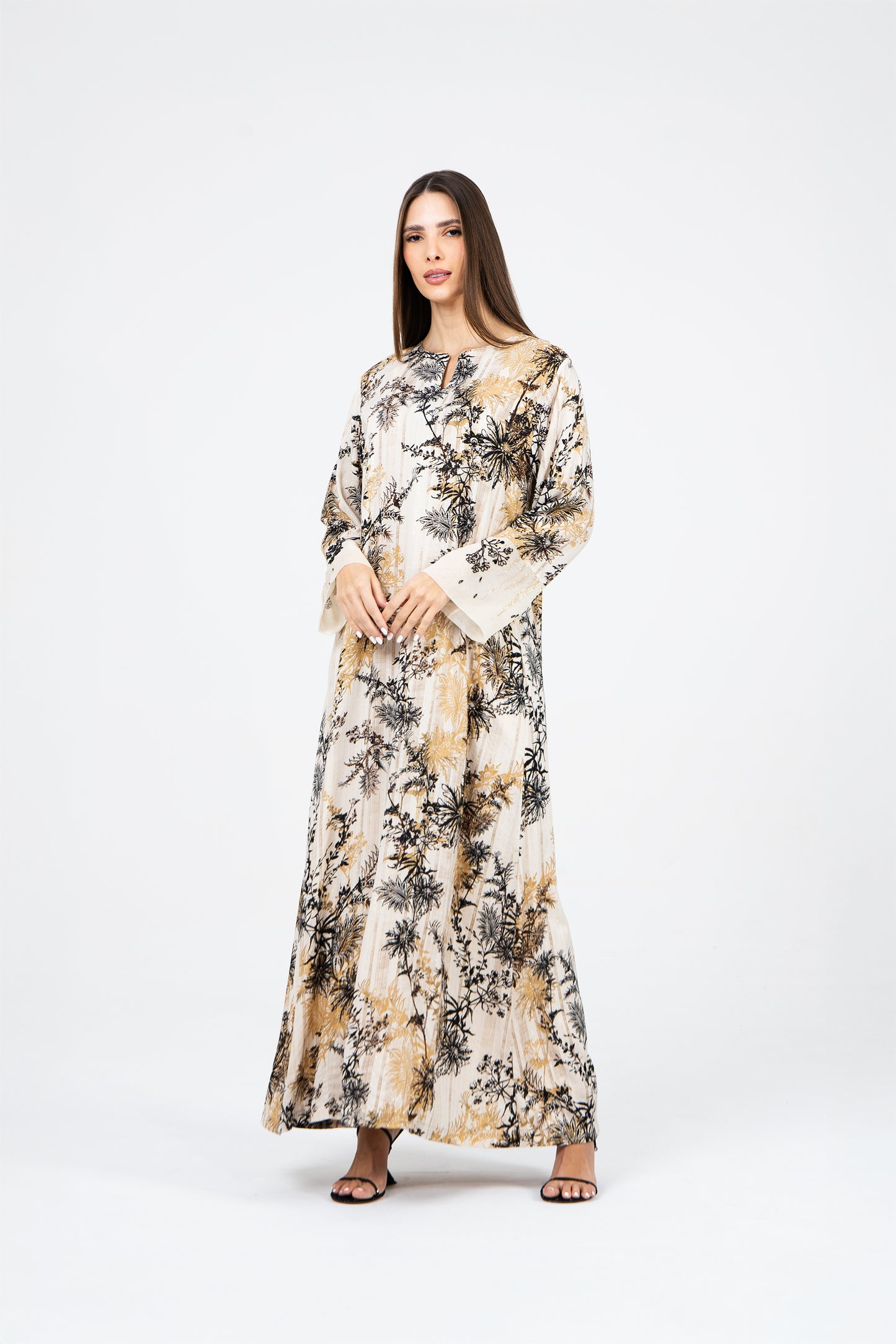 Golden Bloom Italian Viscose Caftan