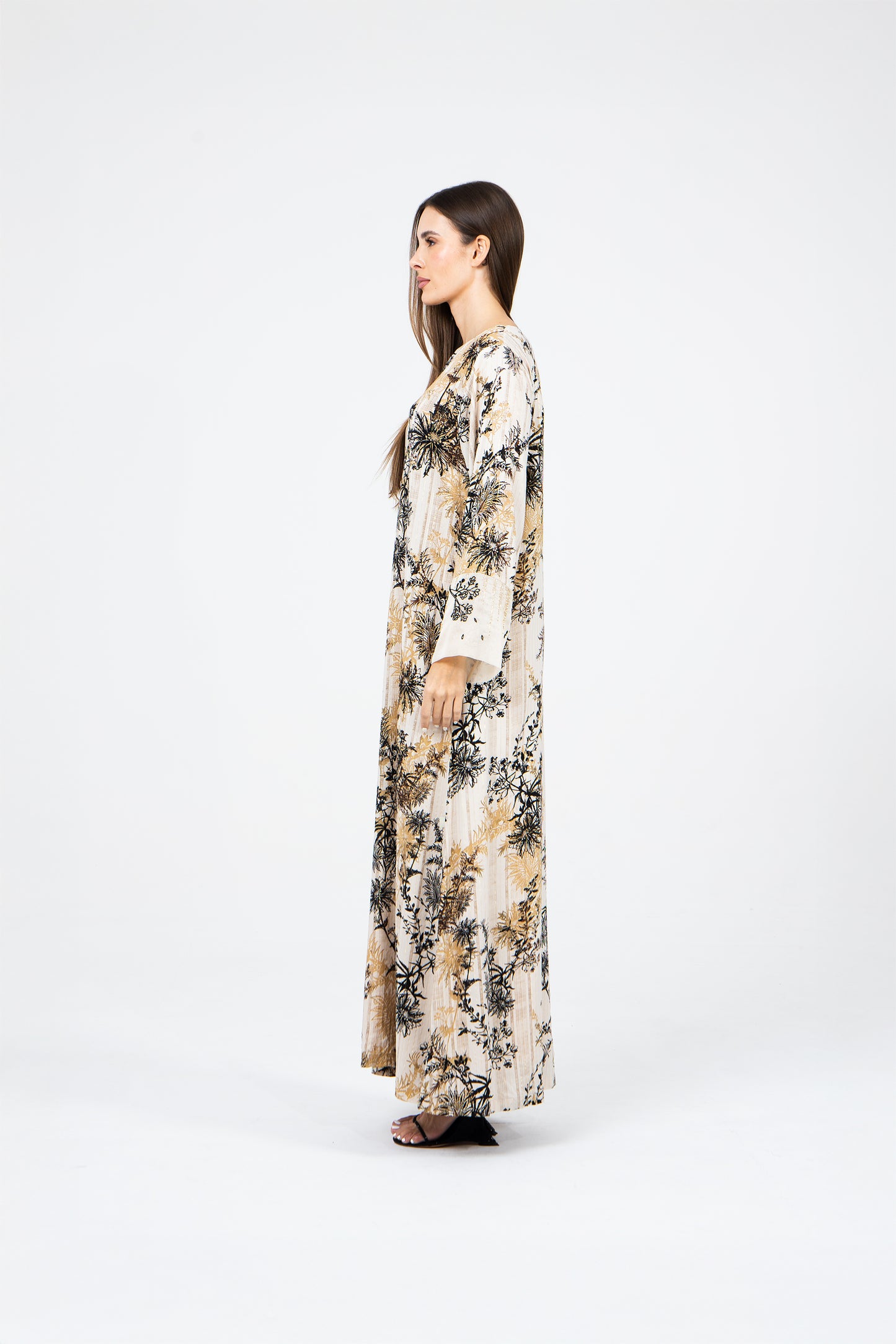 Golden Bloom Italian Viscose Caftan