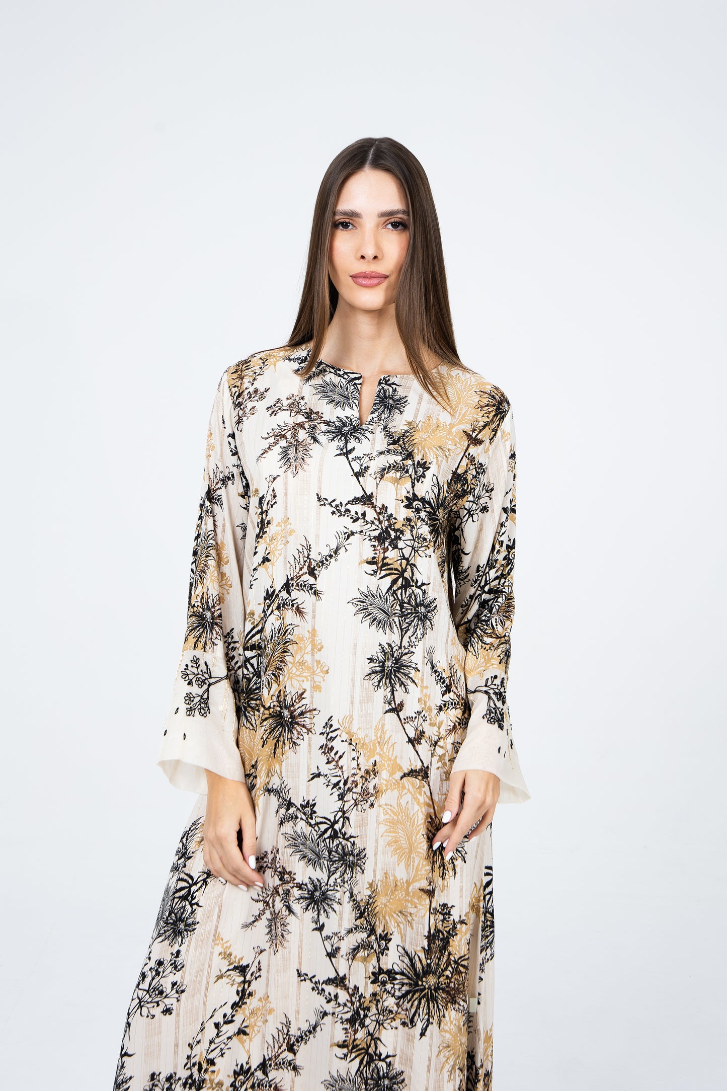 Golden Bloom Italian Viscose Caftan