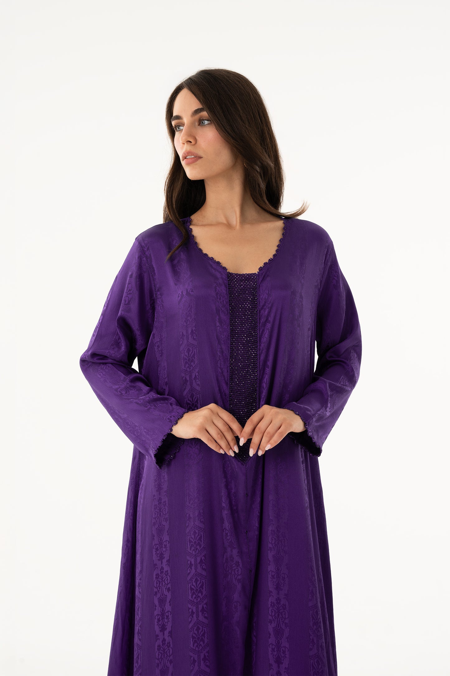 Purple Handmade Caftan - House of Caftan