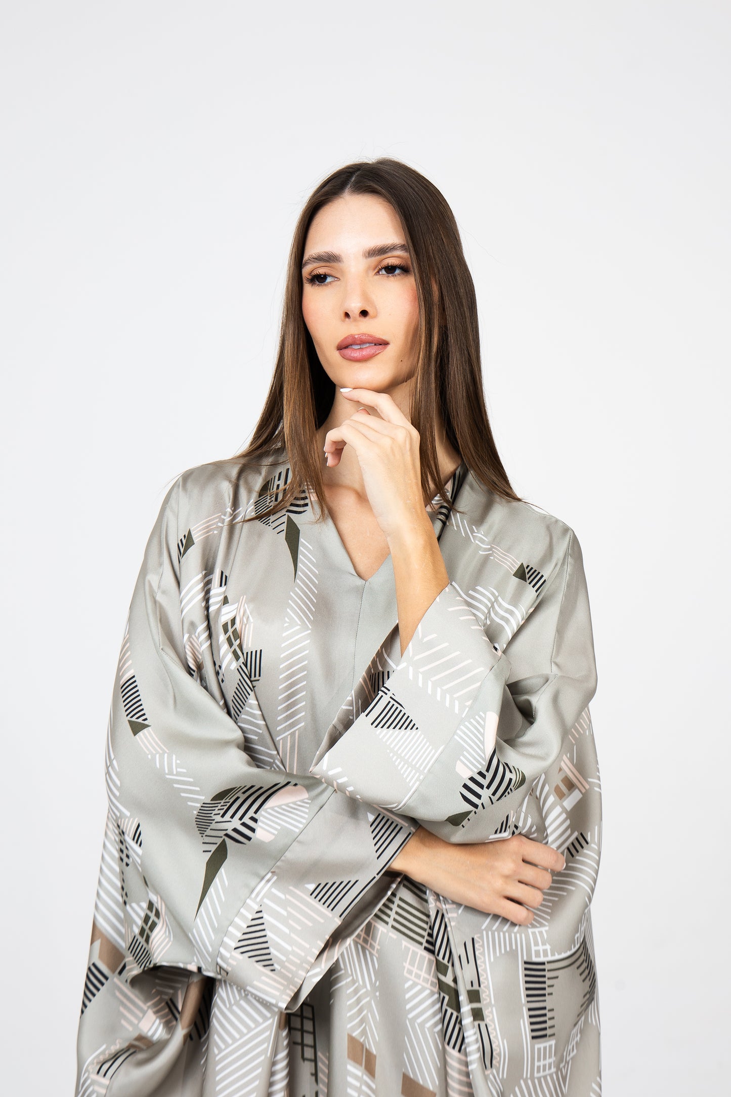 Gray Caftan Hermes Ramadan Evening Wear Collection UAE