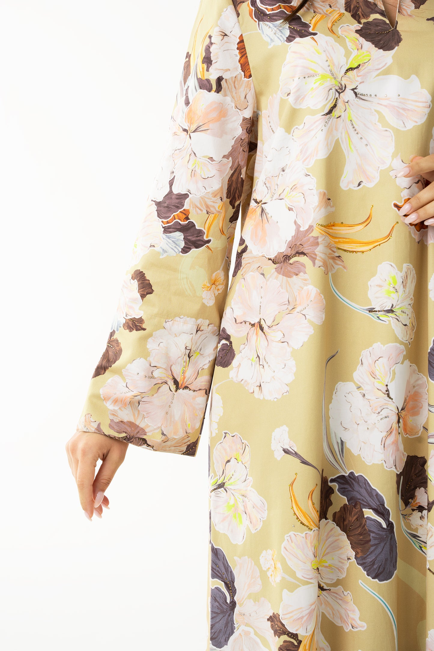 Yellow Italian Cotton Caftan - House of Caftan