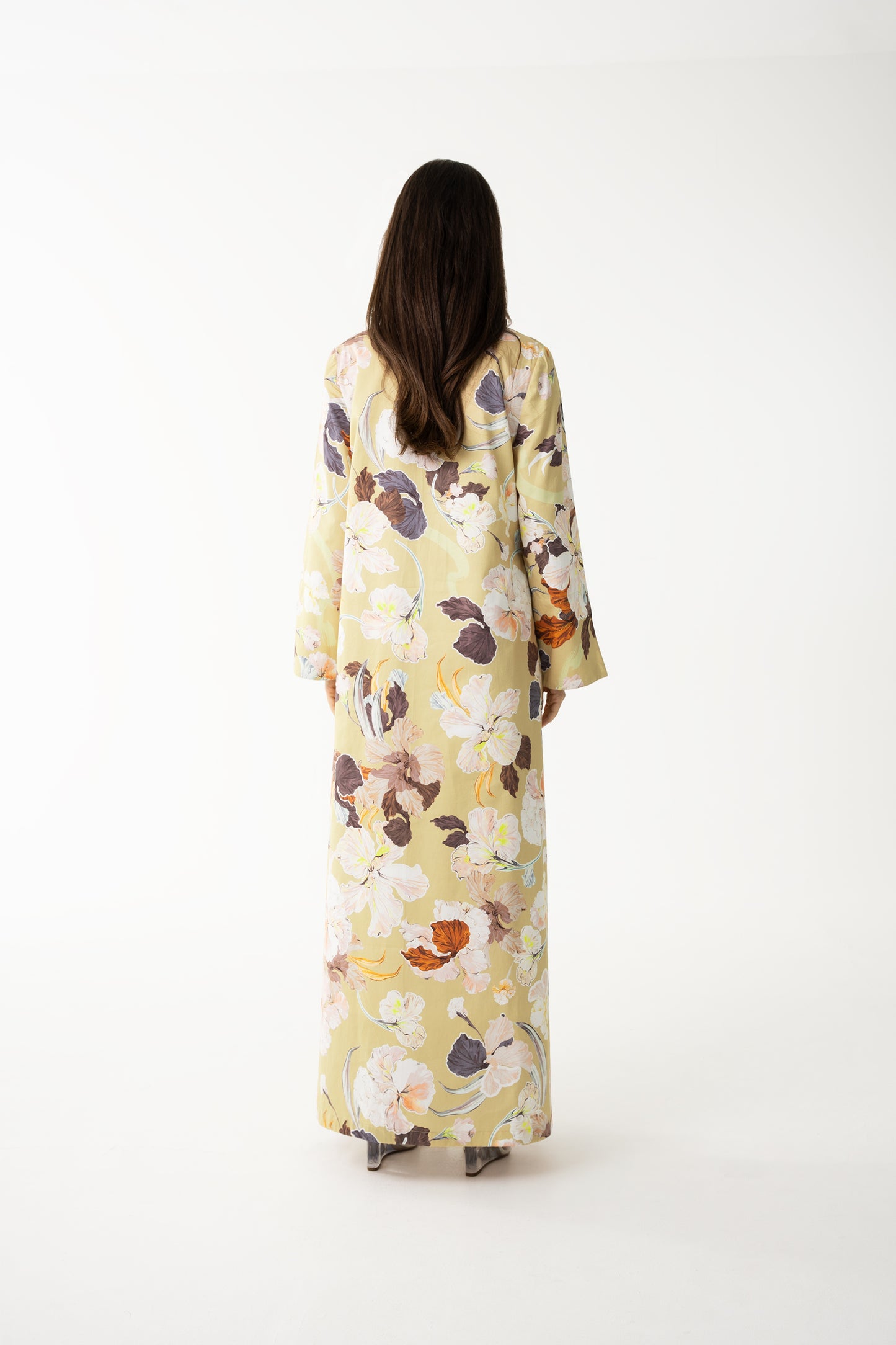Yellow Italian Cotton Caftan - House of Caftan