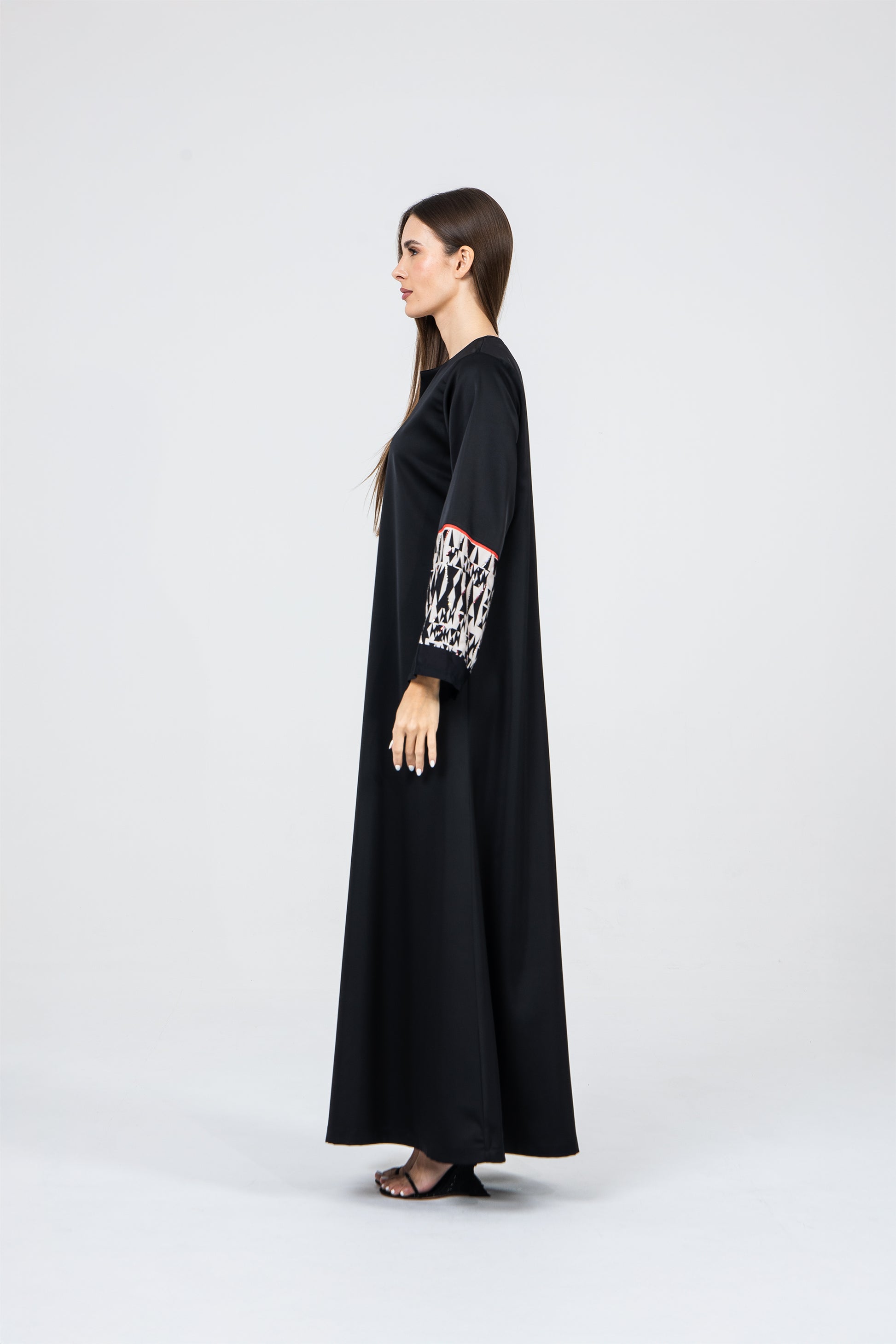 Black Crepe Caftan Ramadan Evening Wear Eid Collection UAE Qatar
