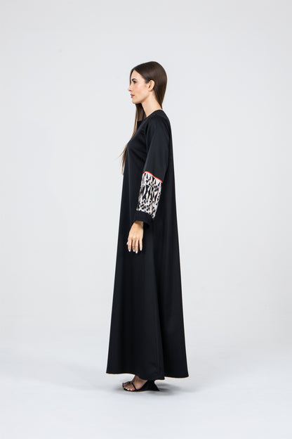 Black Crepe Caftan Ramadan Evening Wear Eid Collection UAE Qatar