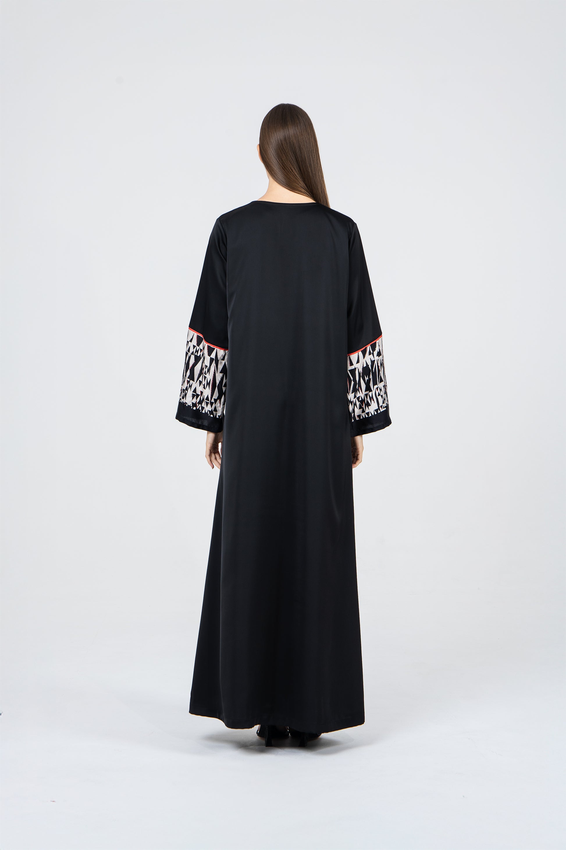 Black Crepe Caftan Ramadan Evening Wear Eid Collection UAE Qatar