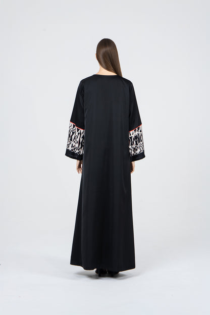 Black Crepe Caftan Ramadan Evening Wear Eid Collection UAE Qatar