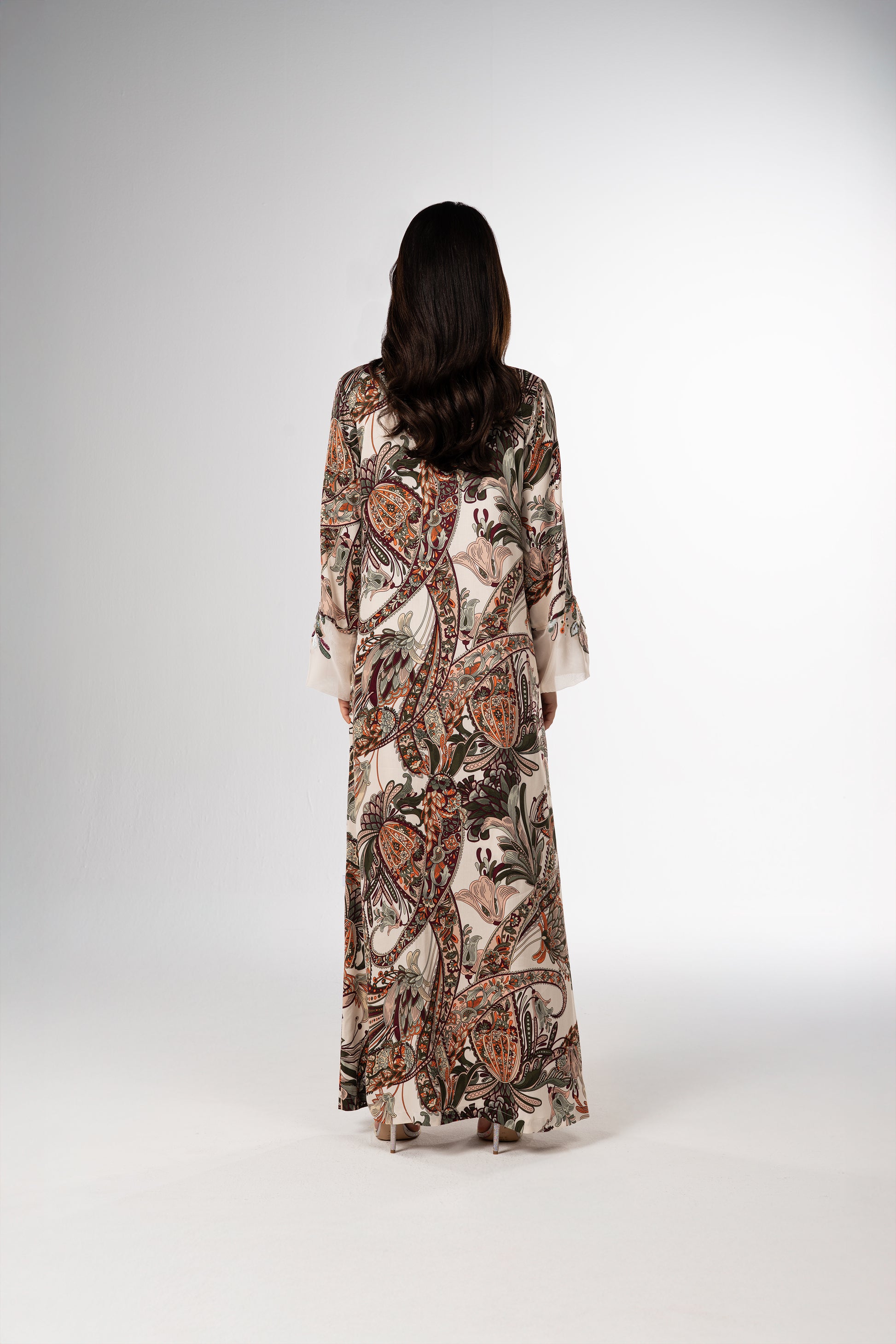 Autumn Ornament Italian Viscose Satin Caftan – Limited Edition side