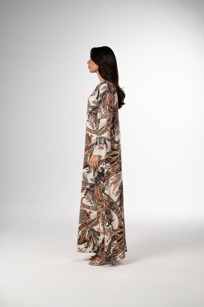 Autumn Ornament Italian Viscose Satin Caftan Limited Edition side