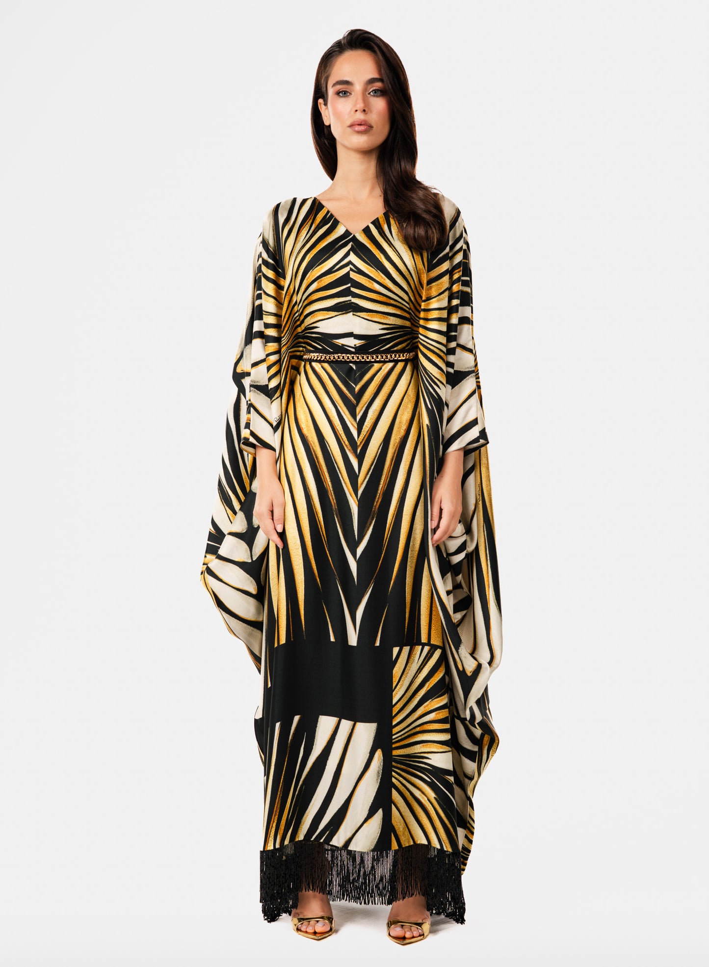 Roberto Cavalli Original Italian Twill Silk Caftan