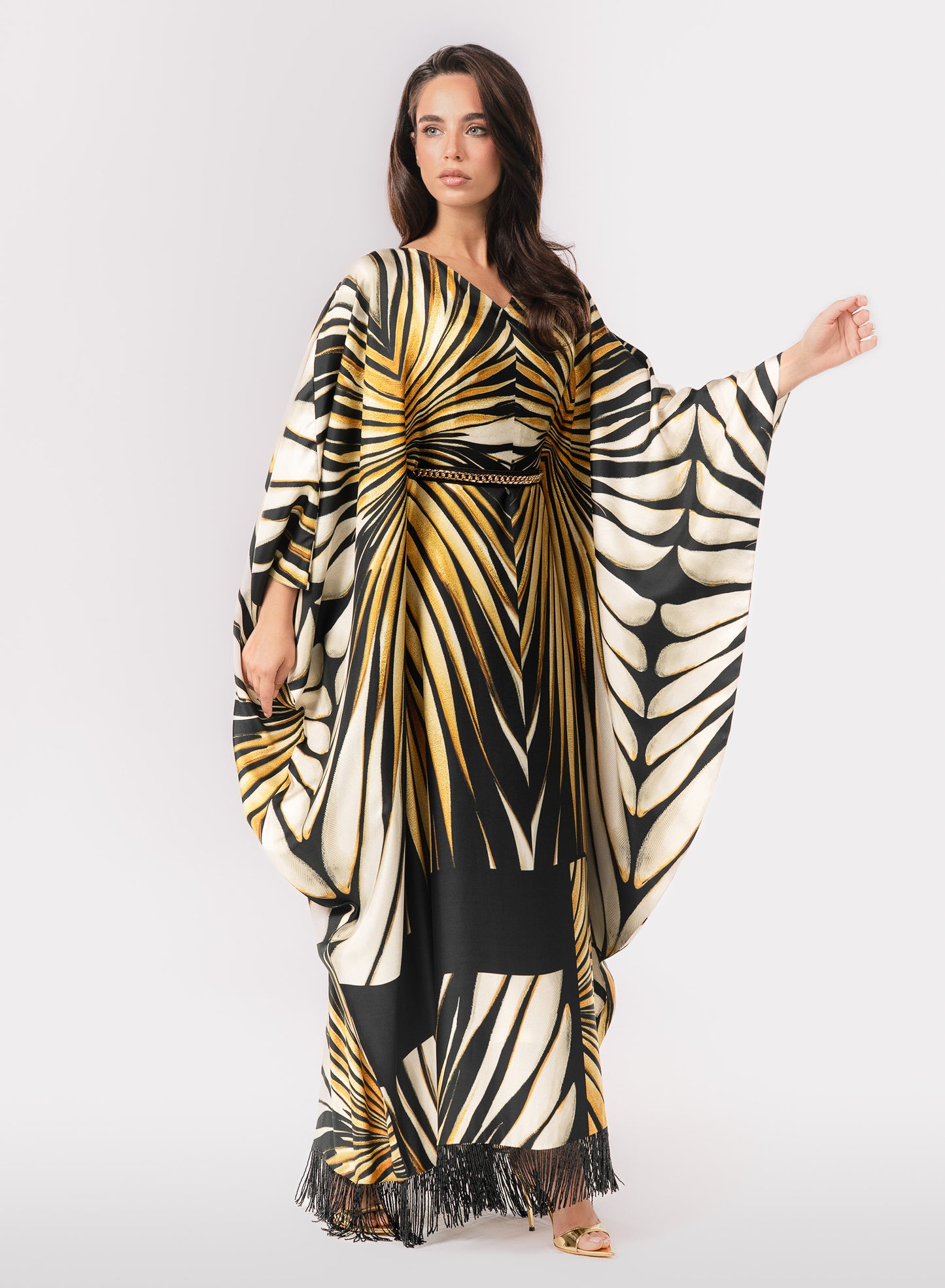 Roberto Cavalli Original Italian Twill Silk Caftan