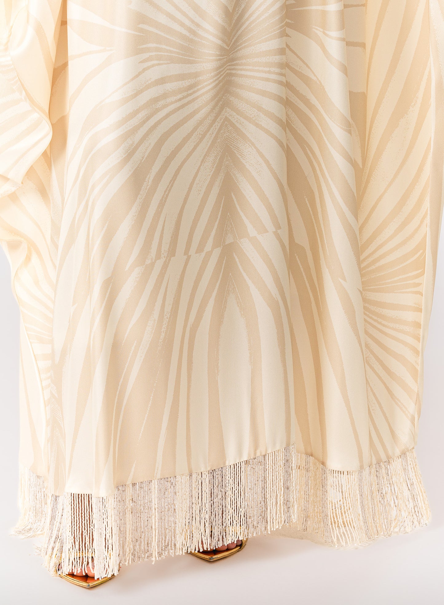 Roberto Cavalli Italian Original Ivory Glow Twill Silk Caftan