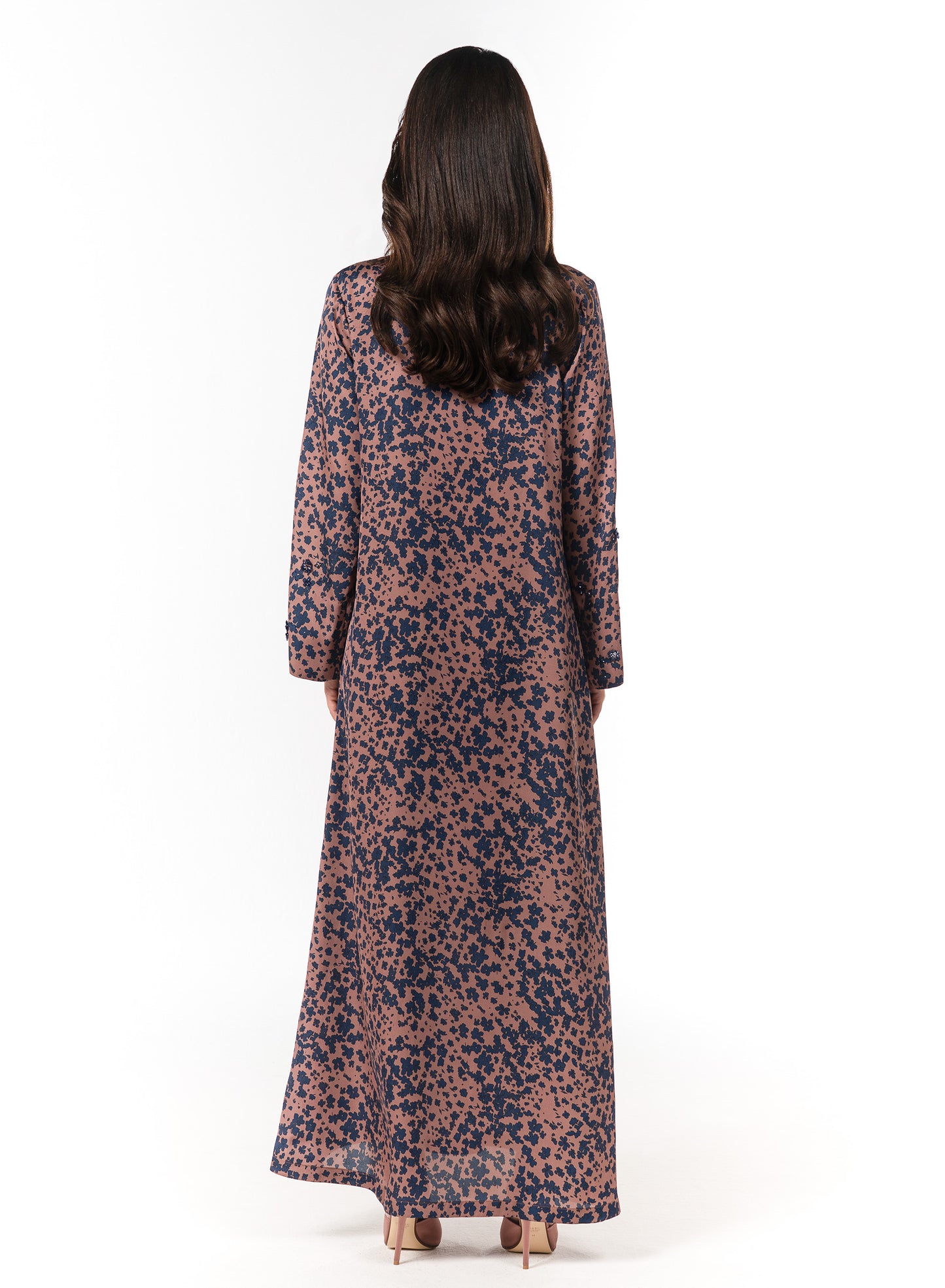 Italian Floral 3D Embroidered Vintage Rose Twill Caftan