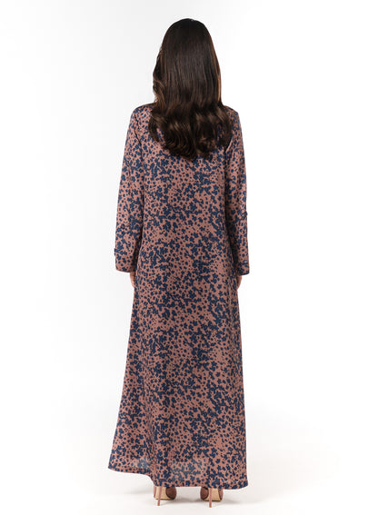 Italian Floral 3D Embroidered Vintage Rose Twill Caftan