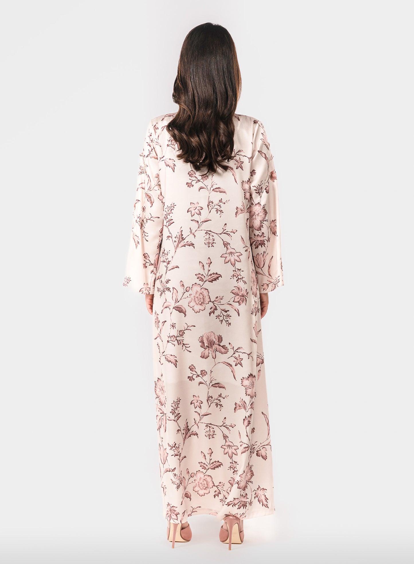 Italian Floral 3D Embroidered Blooming Grace Twill Caftan