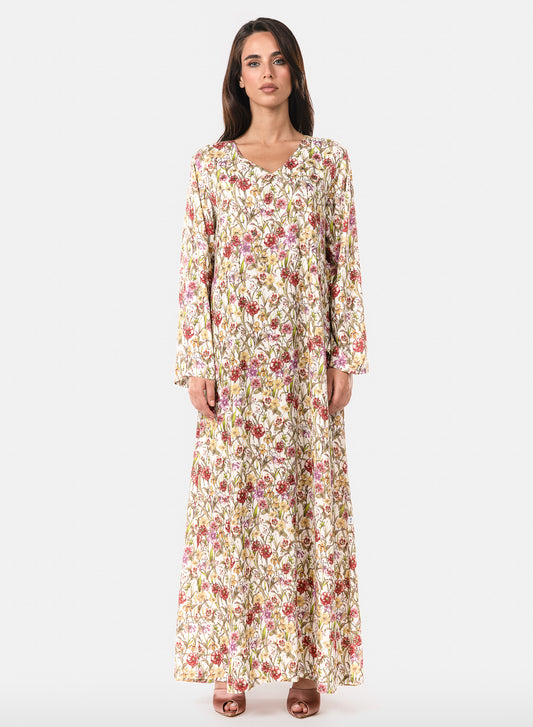 Italian Ivory Garden Viscose Caftan