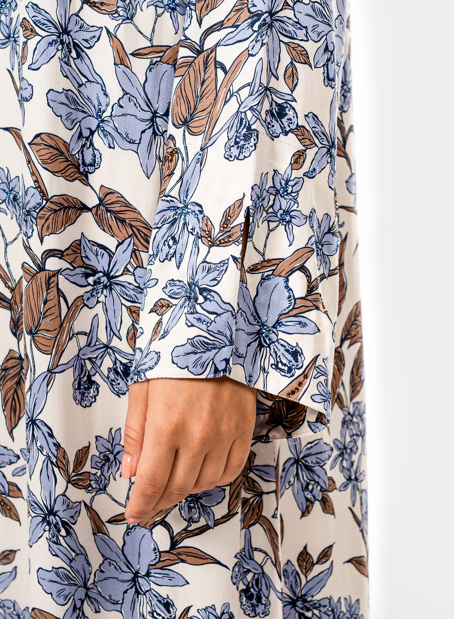 Italian Azure Bloom Viscose Caftan