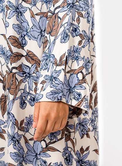 Italian Azure Bloom Viscose Caftan