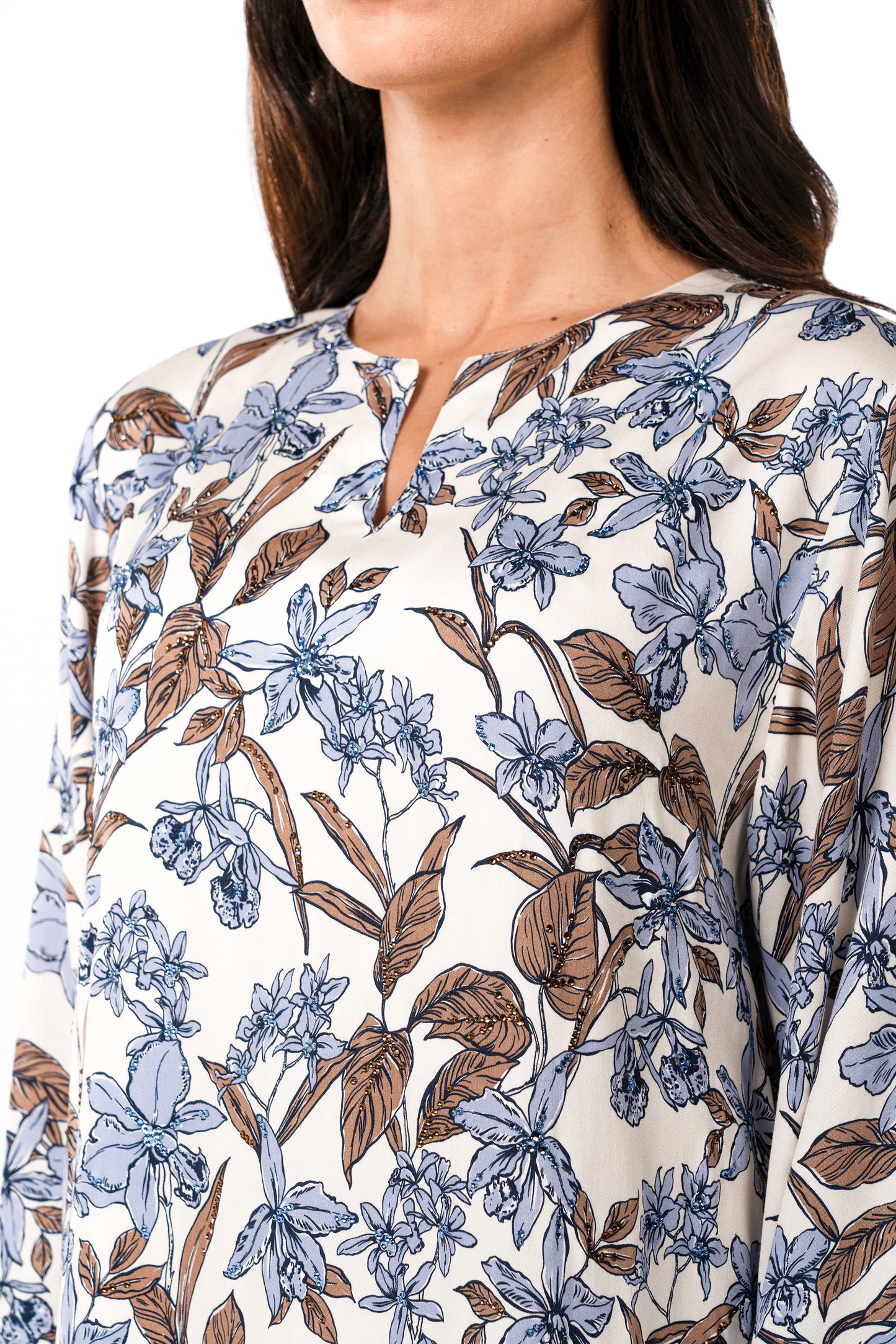 Italian Azure Bloom Viscose Caftan