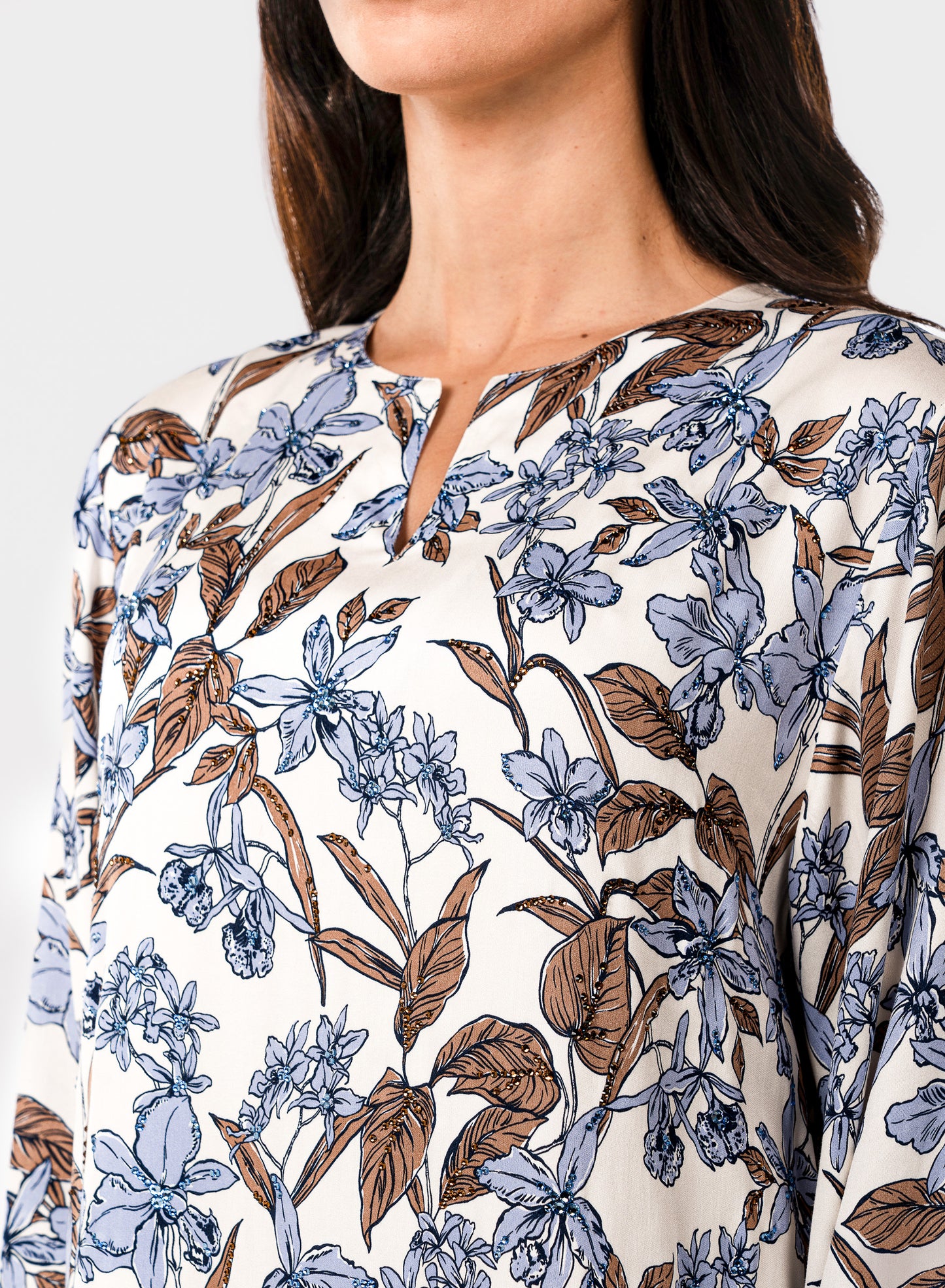 Italian Azure Bloom Viscose Caftan