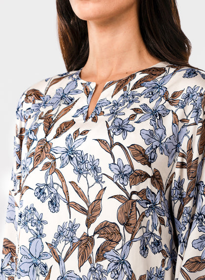 Italian Azure Bloom Viscose Caftan