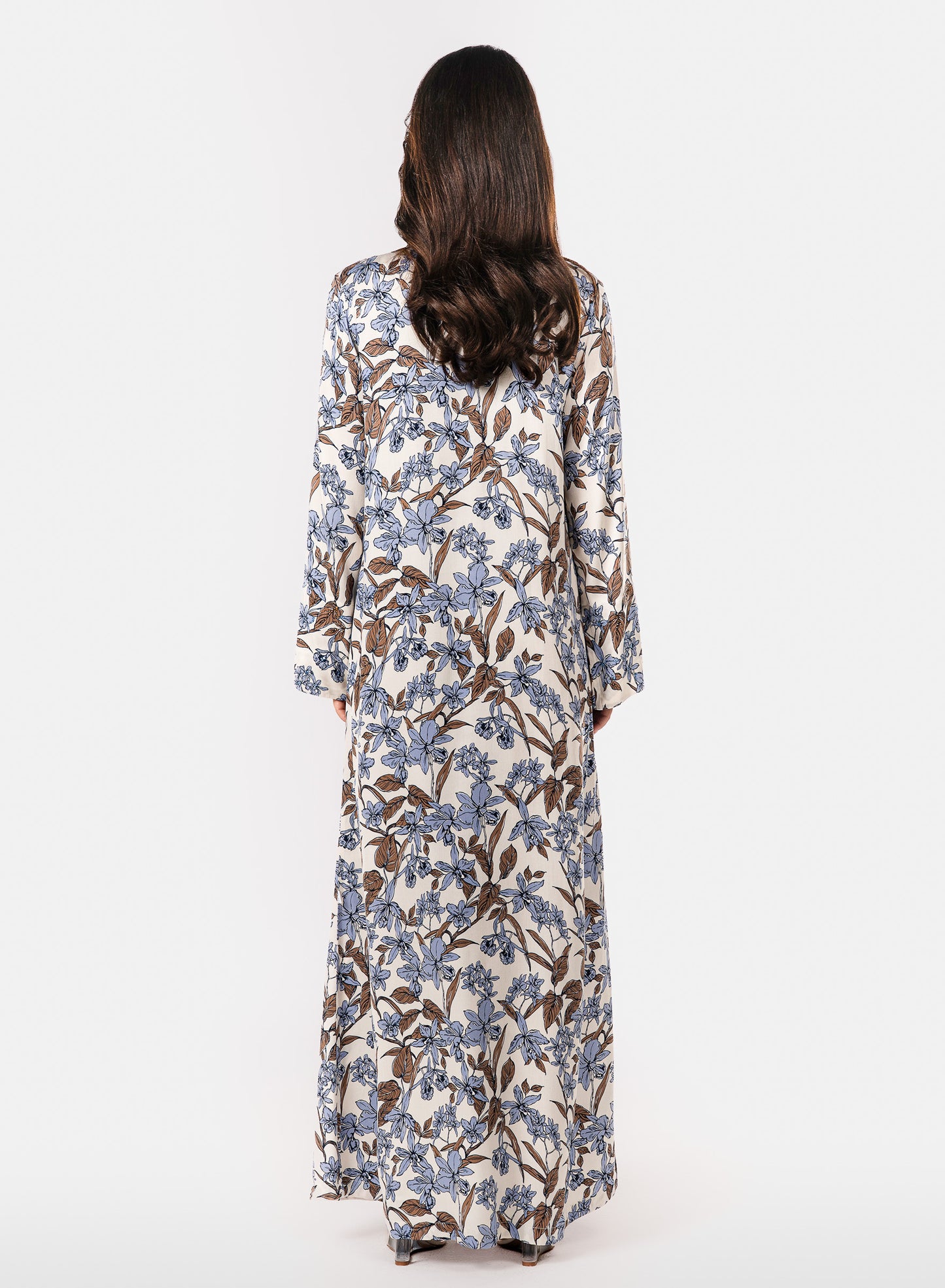 Italian Azure Bloom Viscose Caftan