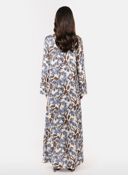 Italian Azure Bloom Viscose Caftan