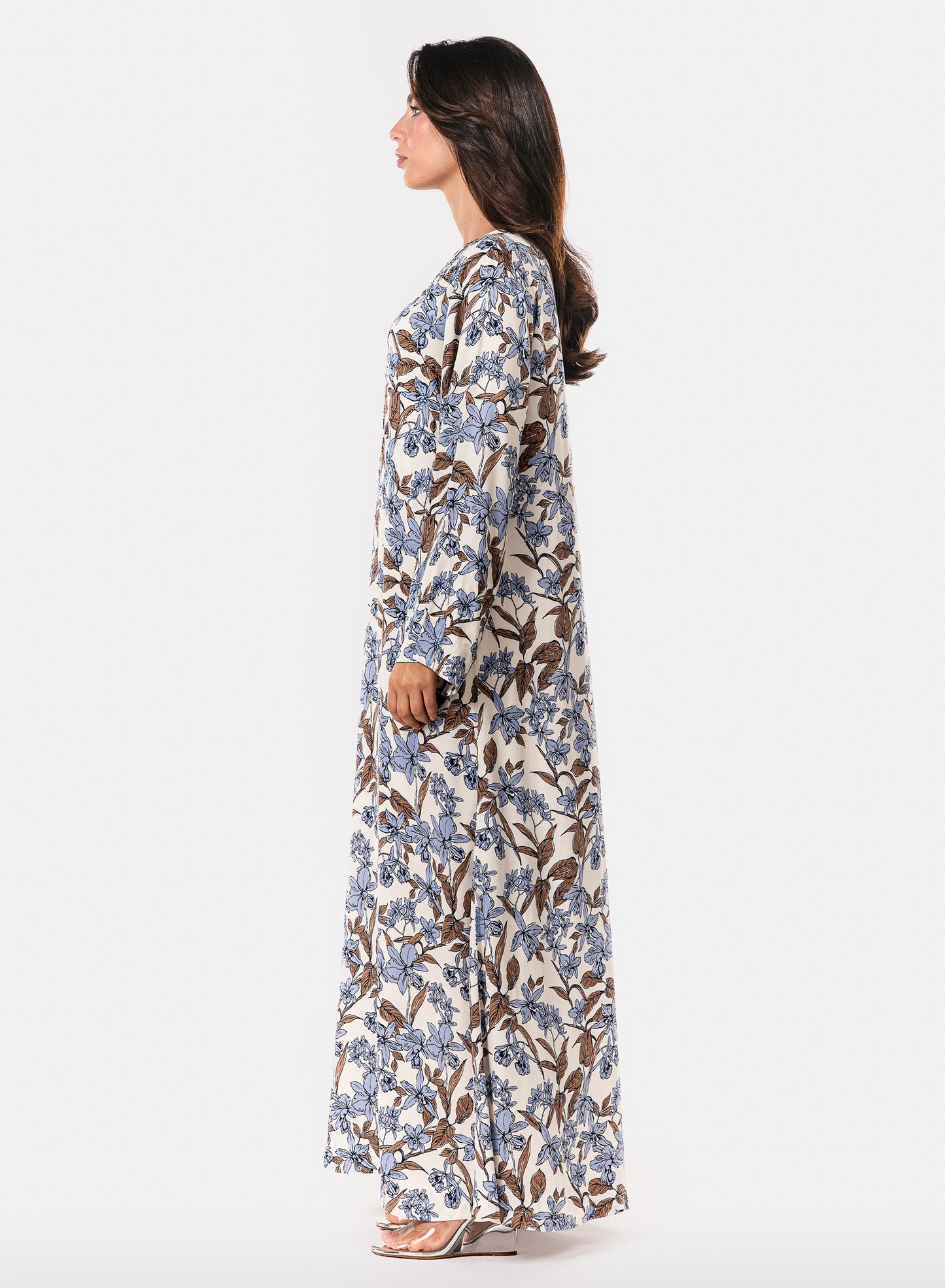 Italian Azure Bloom Viscose Caftan