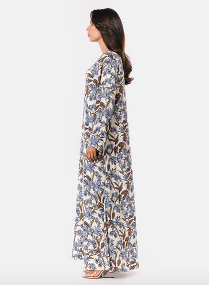 Italian Azure Bloom Viscose Caftan