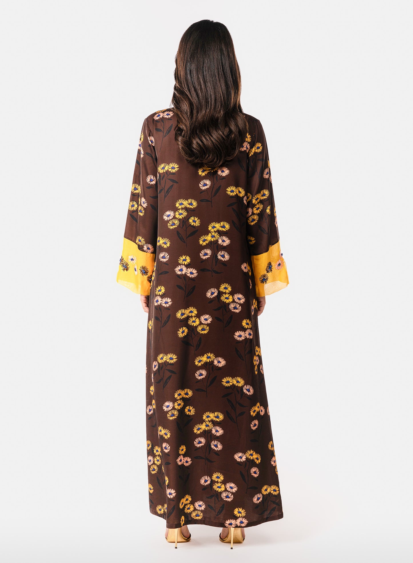 Italian Golden Meadow Embroidered Viscose Caftan