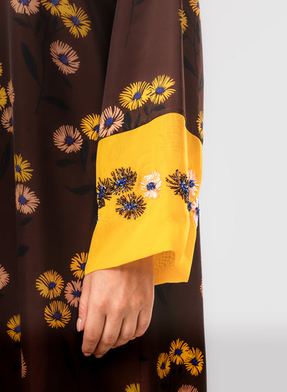 Italian Golden Meadow Embroidered Viscose Caftan