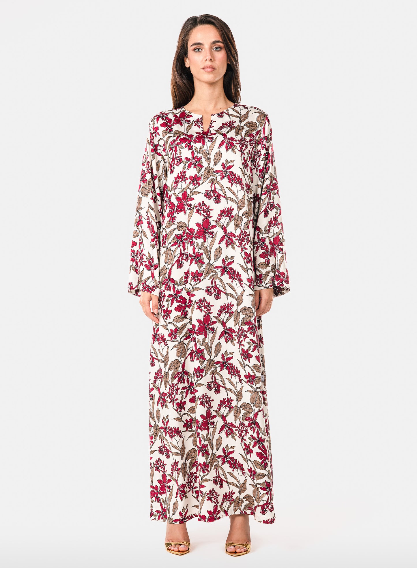 Italian Burgundy Orchid Viscose Caftan