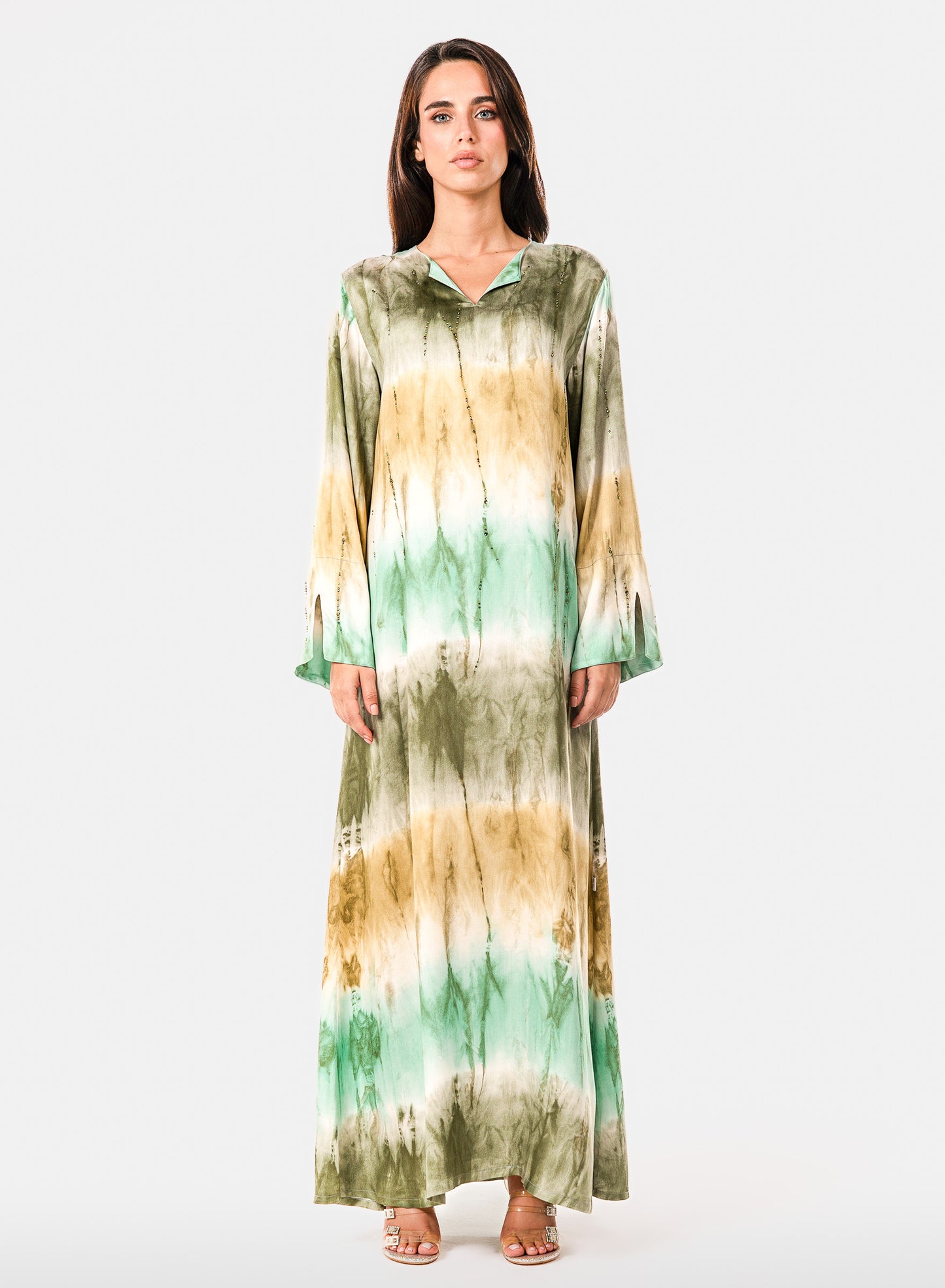 Italian Viscose Marble-Green Caftan