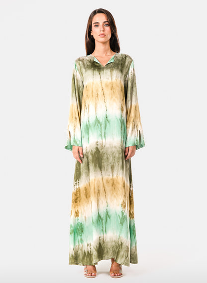 Italian Viscose Marble-Green Caftan