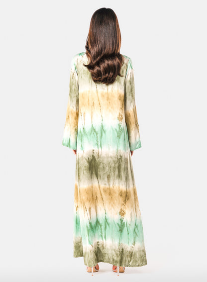 Italian Viscose Marble-Green Caftan