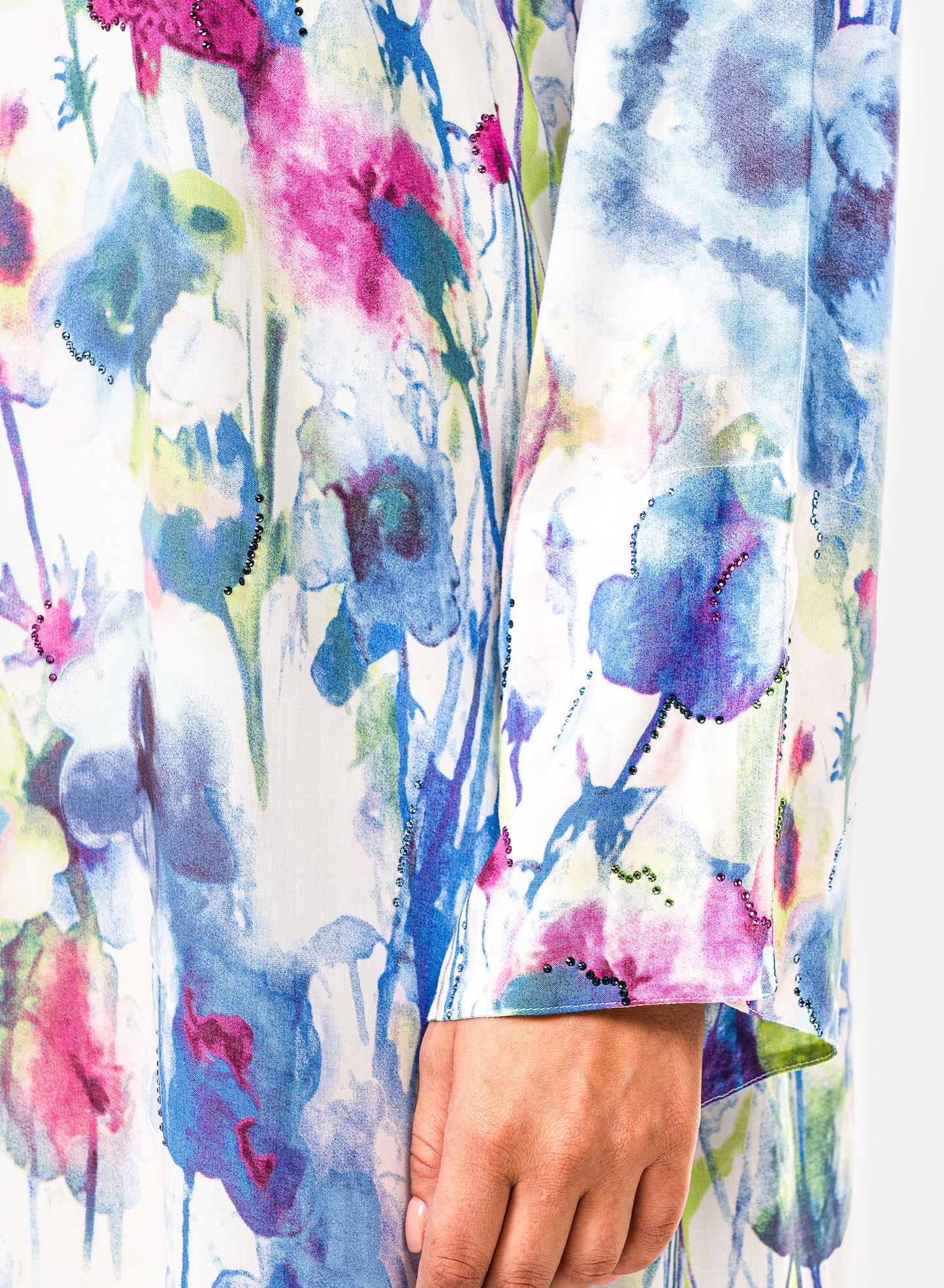 Italian Watercolor Bloom Viscose Caftan