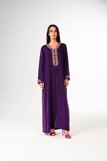 Dark Purple Crepe Caftan